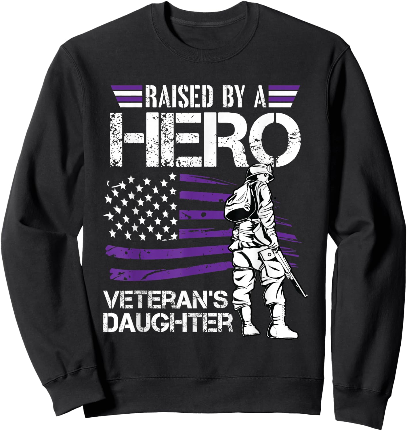 Veteran Daughter Month of The Military Child Army Kids Small Sweatshirt - Sweatshirt | Black