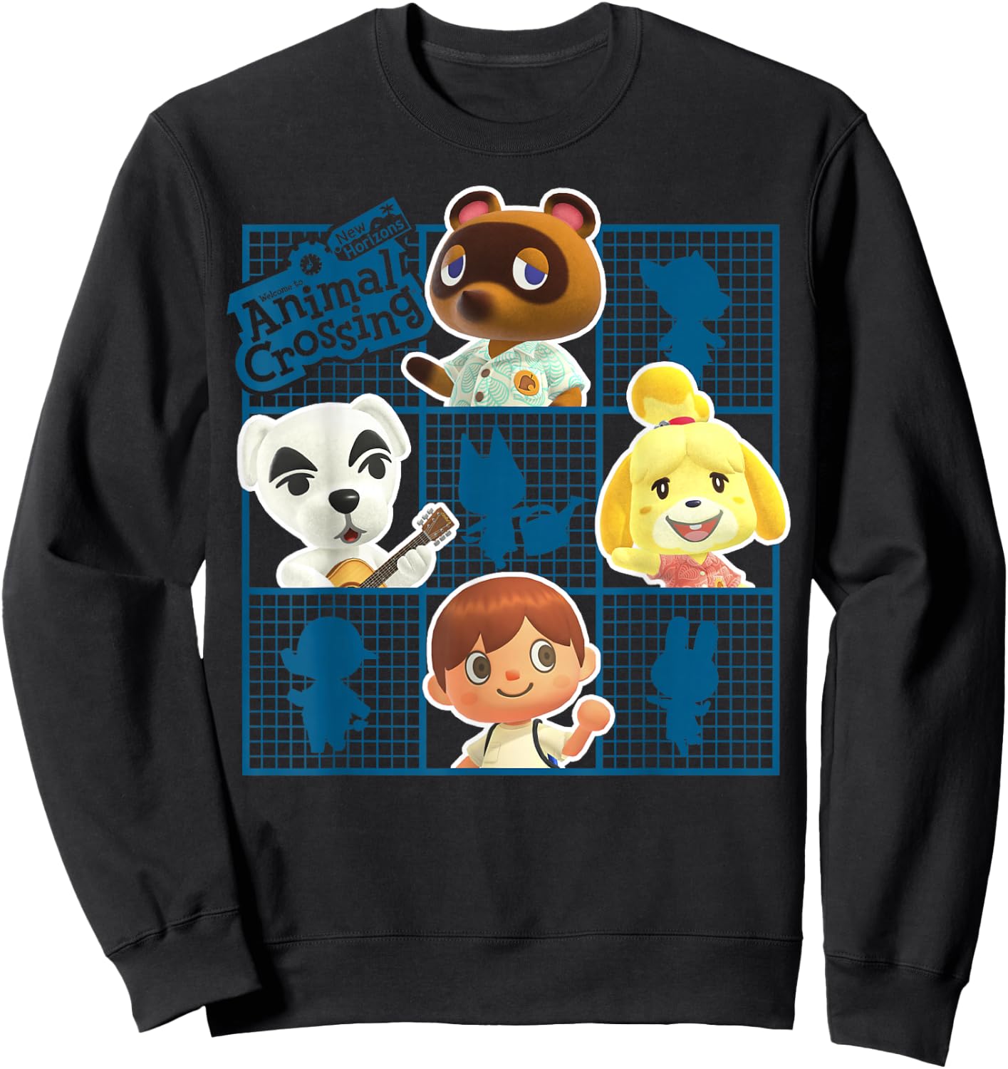 Animal Crossing: New Horizons Group Shot Character Grid Sweatshirt - Sweatshirt | Black