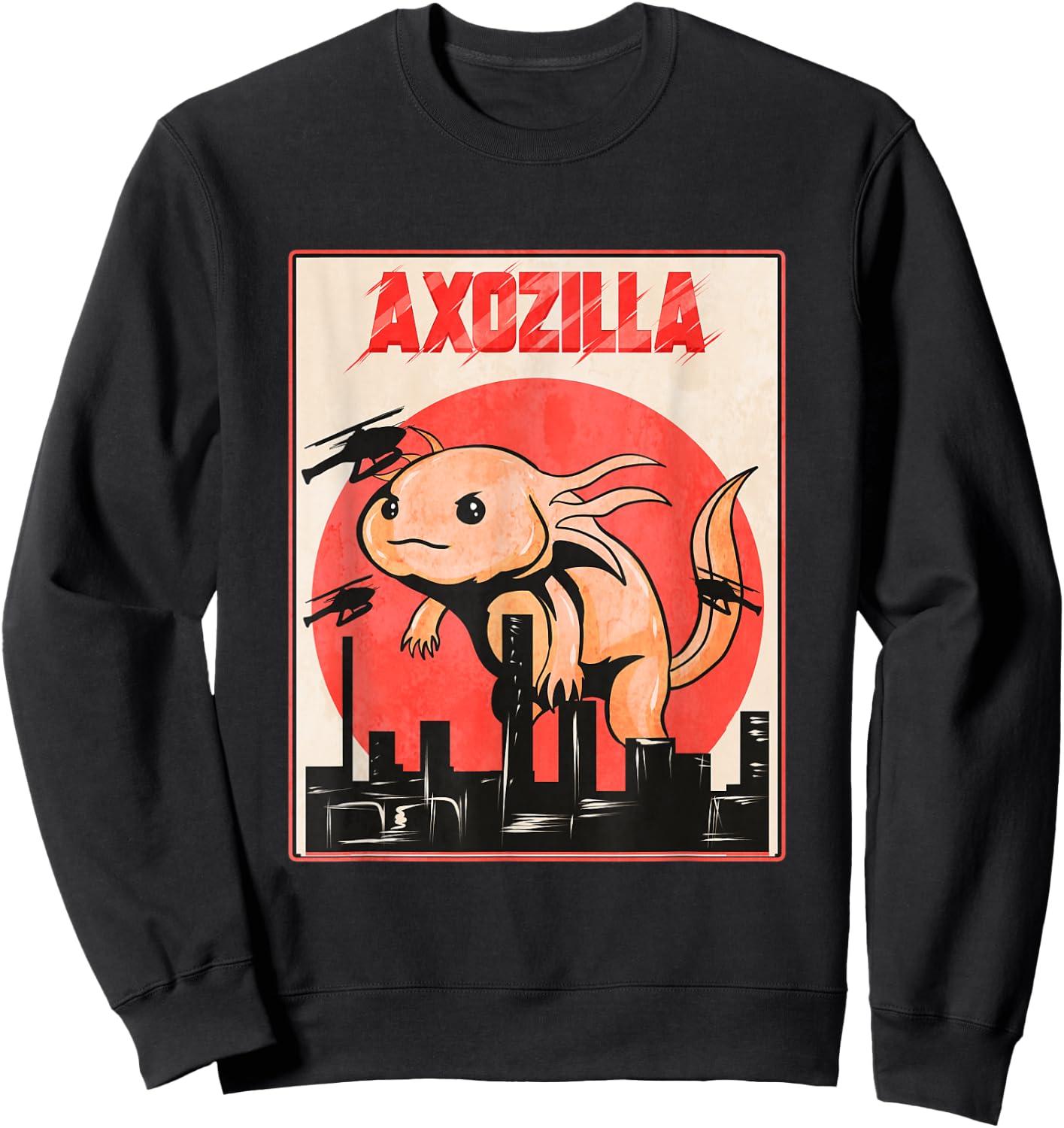 Axozilla - Funny Axolotl Lover Sweatshirt - Sweatshirt | Black