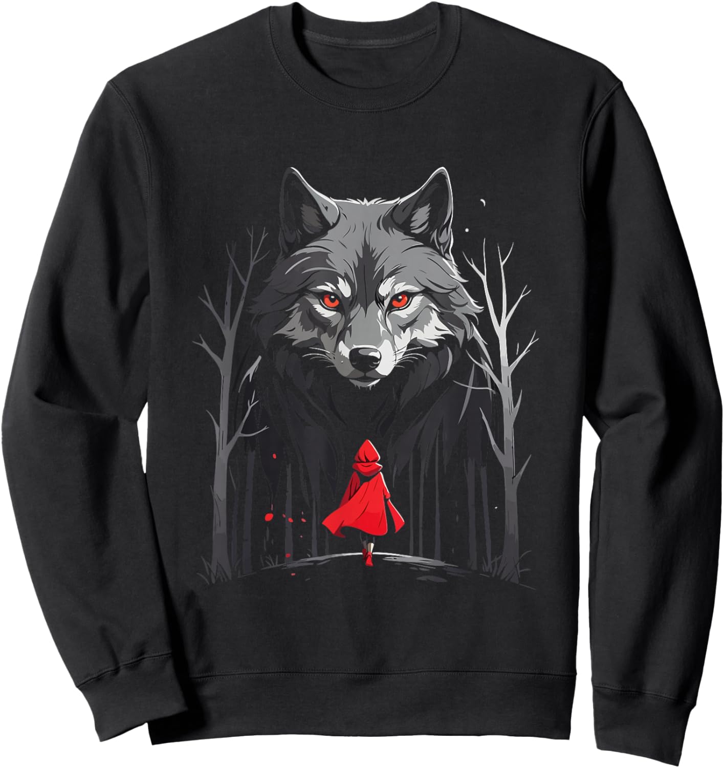 Classic Red Riding Hood Fairy Tale Wolf Story Time Sweatshirt - Sweatshirt | Black