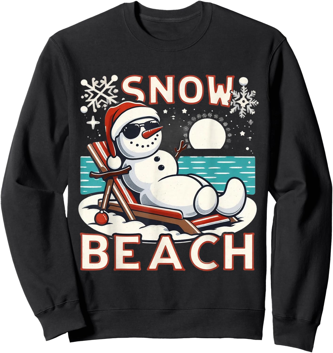 Snow Beach - Relaxing Vacation Winter Holiday Sweatshirt - Sweatshirt | Black