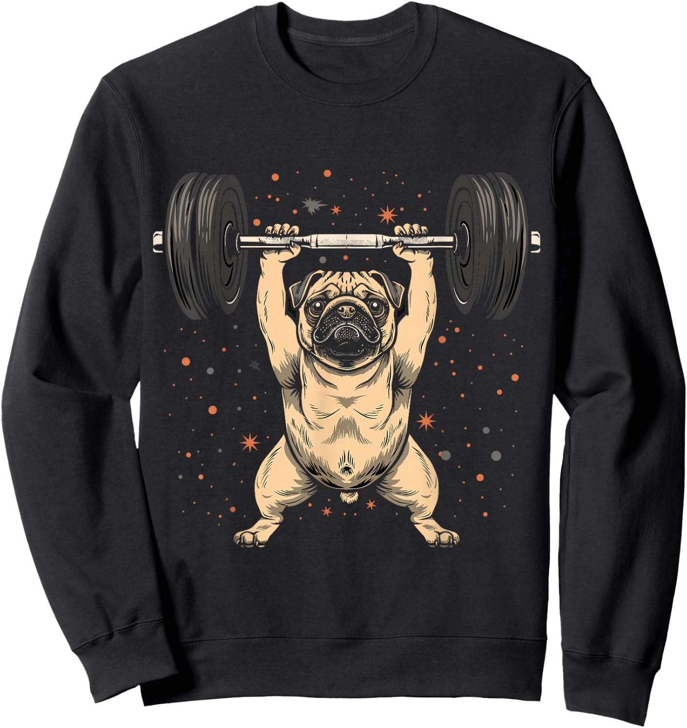 Pug Weightlifting Funny Deadlift Men Fitness Gym Workout Sweatshirt - Sweatshirt | Black