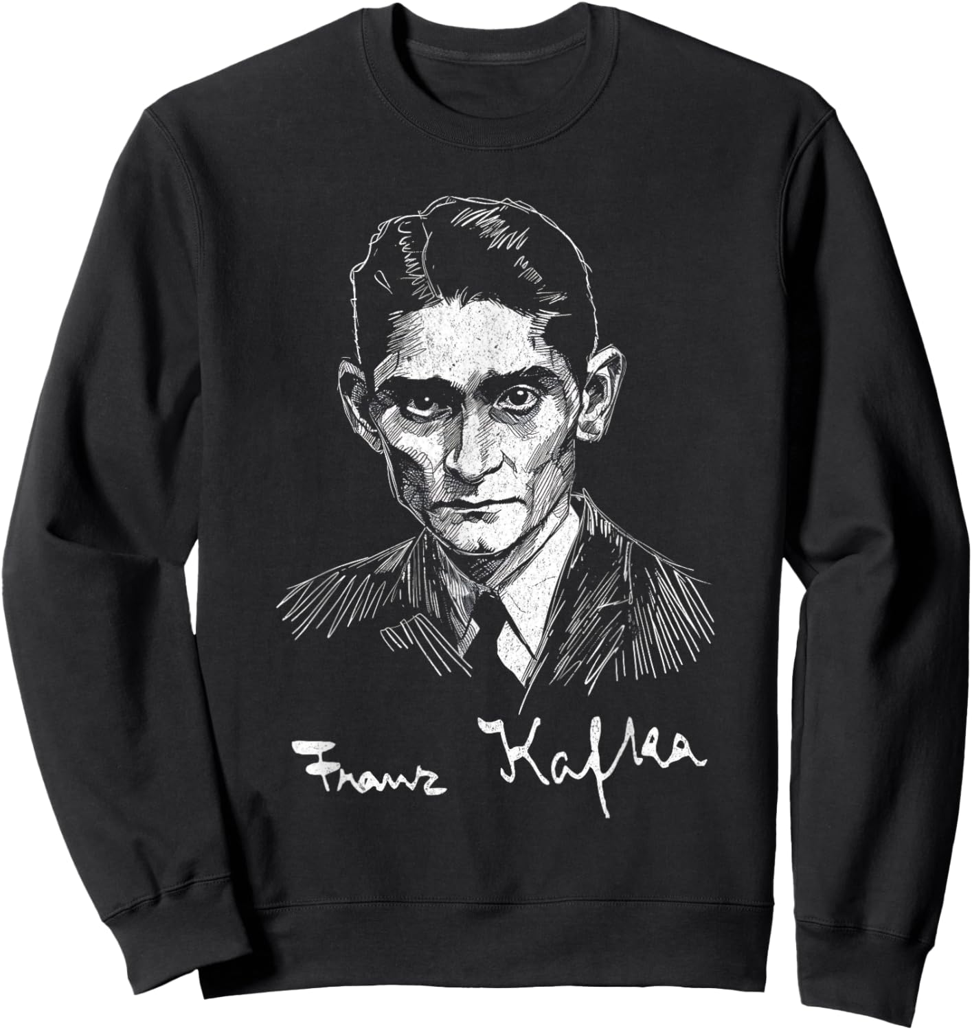 Franz Kafka with Signature For Literature Fans Sweatshirt - Sweatshirt | Black