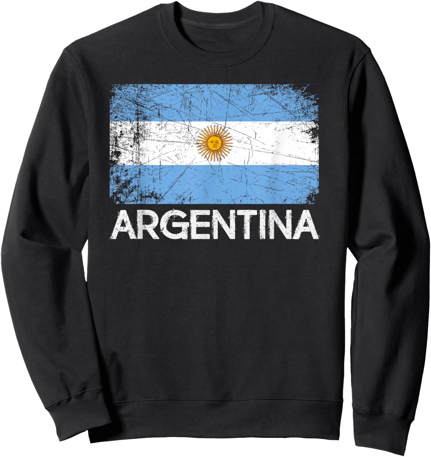 Argentinian Flag | Vintage Made In Argentina Gift Sweatshirt - Sweatshirt | Black