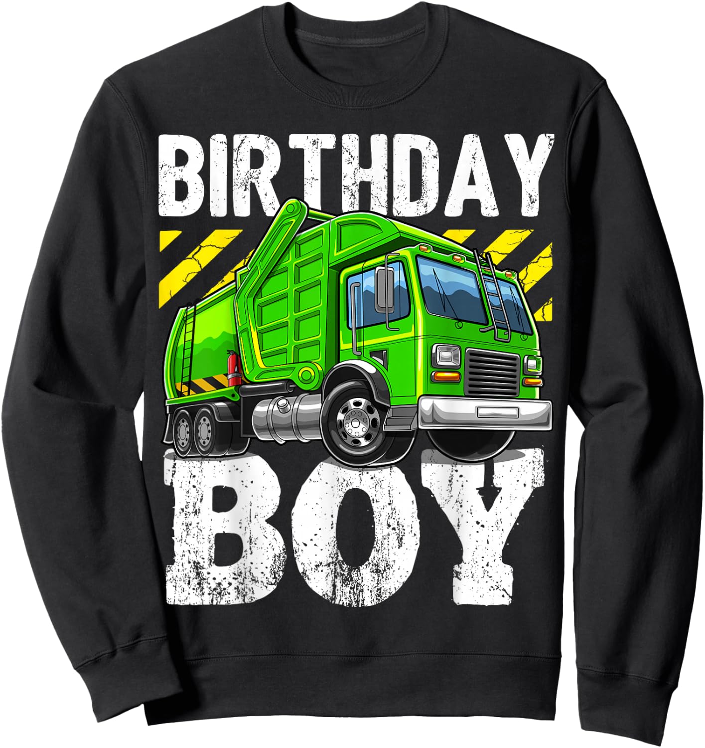 Birthday Boy Garbage Truck Birthday Party Boys Gift Kids Sweatshirt - Sweatshirt | Black