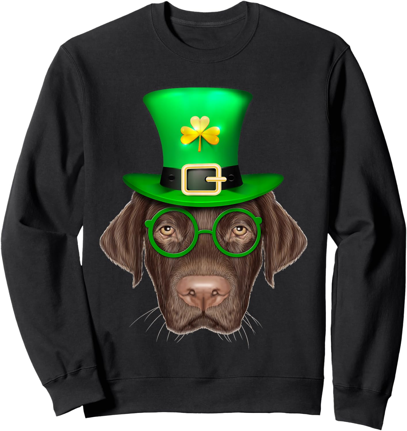 Labrador Retriever Dog Leprechaun St. Patrick's Day Women Kids Sweatshirt - Sweatshirt | Black