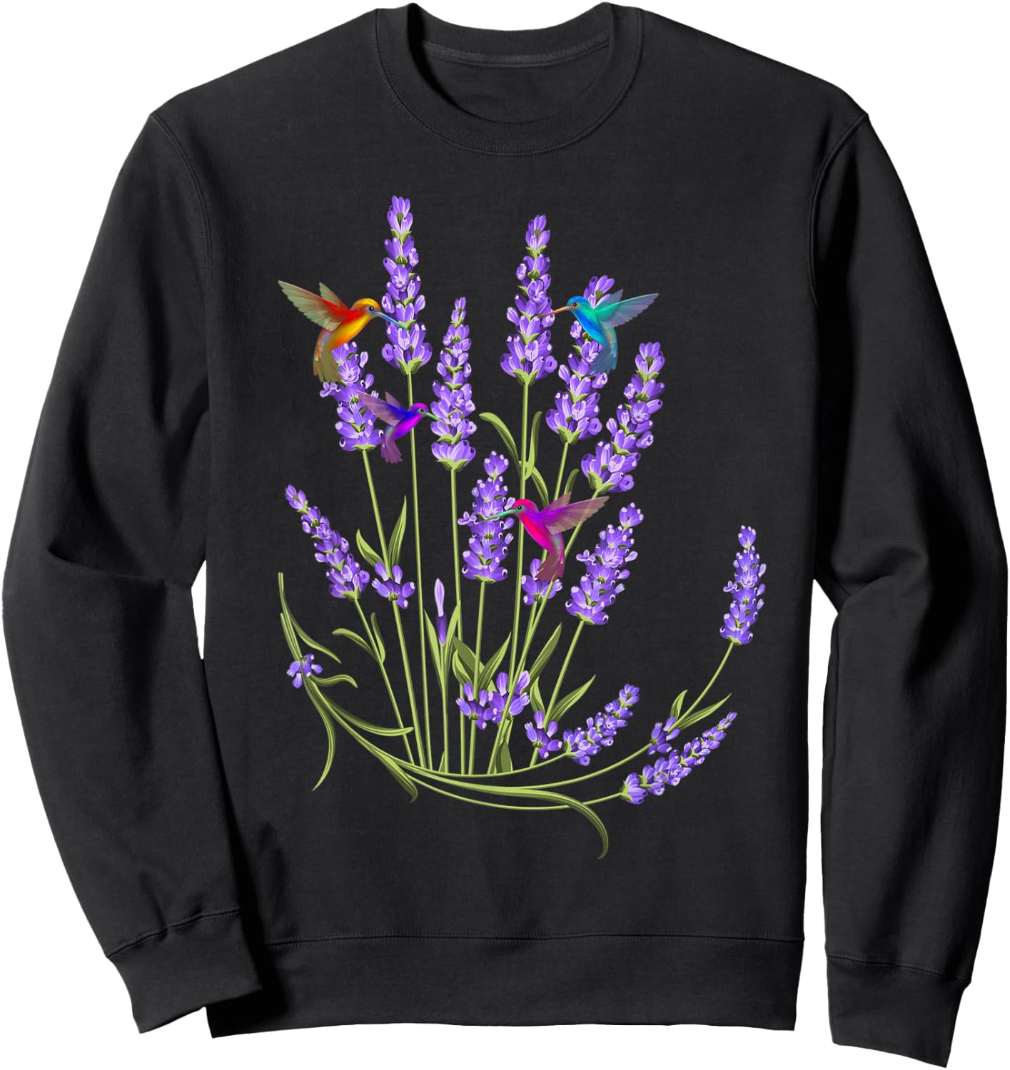 Hummingbird Playing With Flowers Funny Humming Bird Lovers Sweatshirt - Sweatshirt | Black