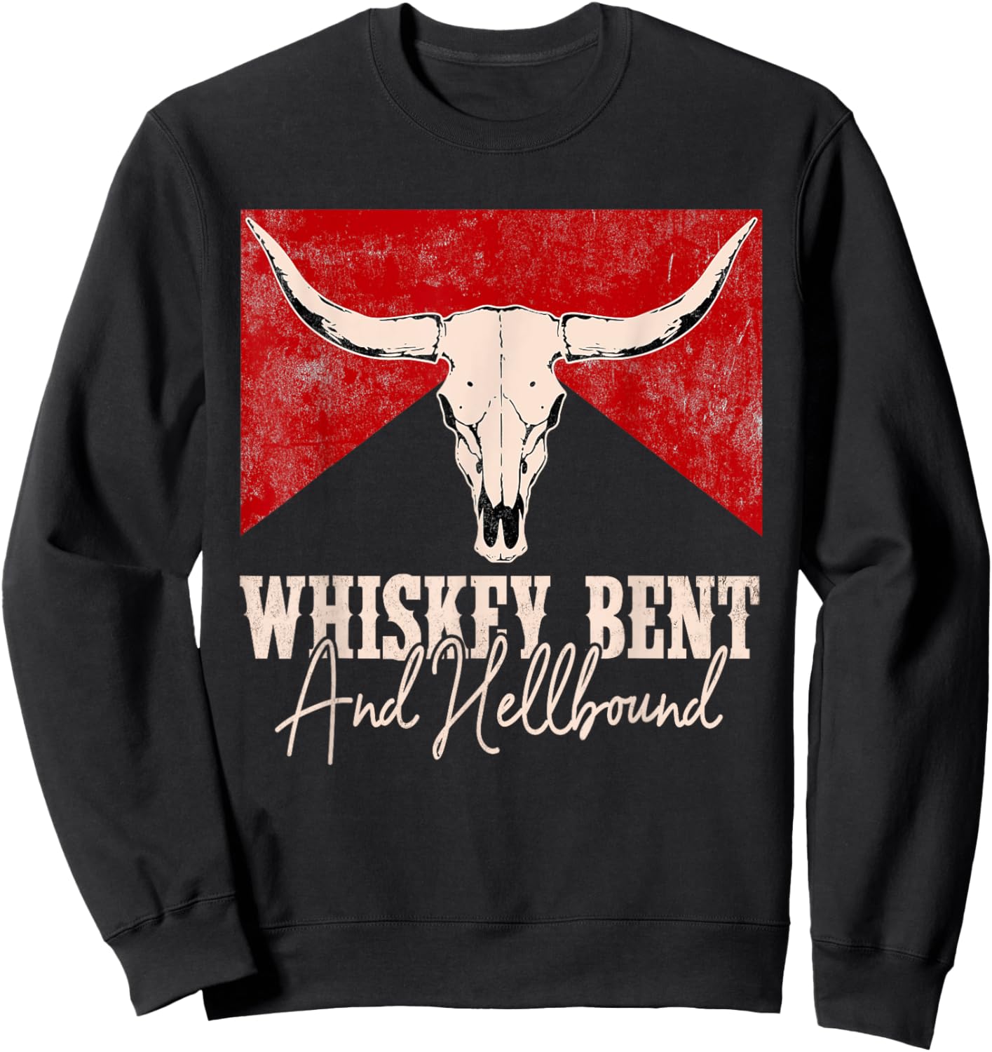 Whiskey Bent And Hellbound Graphic Western Cactus Deserts Sweatshirt - Sweatshirt | Black