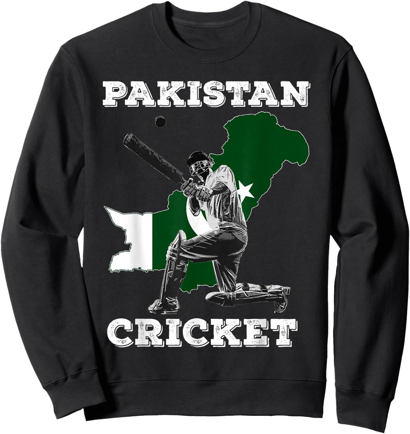 Pakistani Cricketer Men, Women and Youth Pakistan Cricket Sweatshirt - Sweatshirt | Black