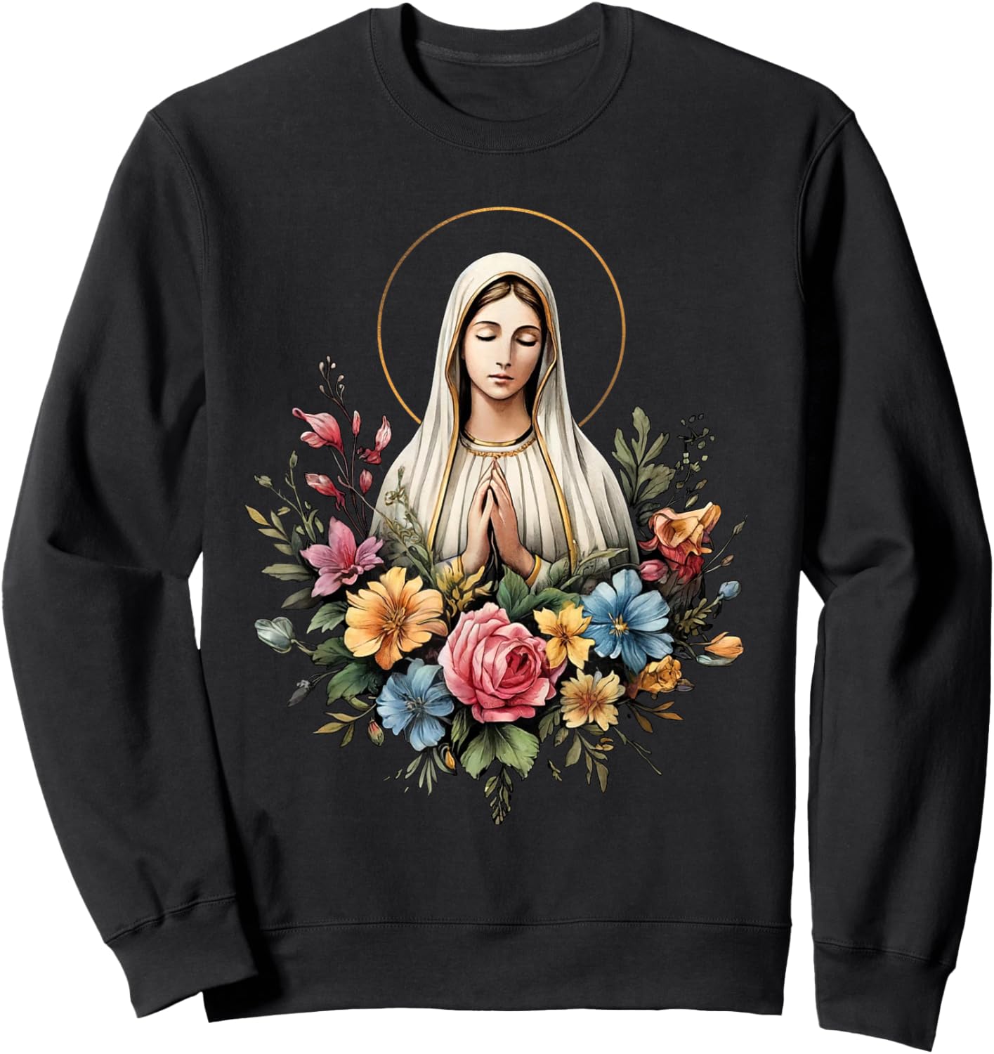 Our Lady of Fatima Mother Mary Saint Mary Powerful Symbol Sweatshirt - Sweatshirt | Black