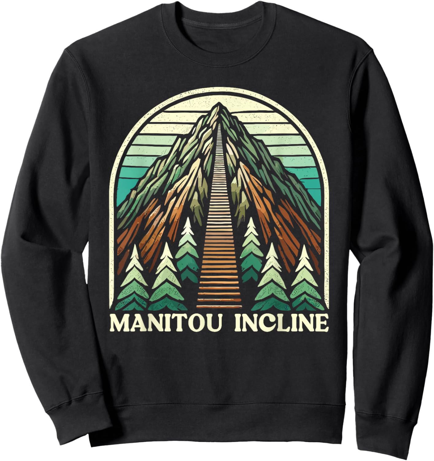 Manitou Incline, Manitou Springs Colorado, Manitou Incline Sweatshirt - Sweatshirt | Black