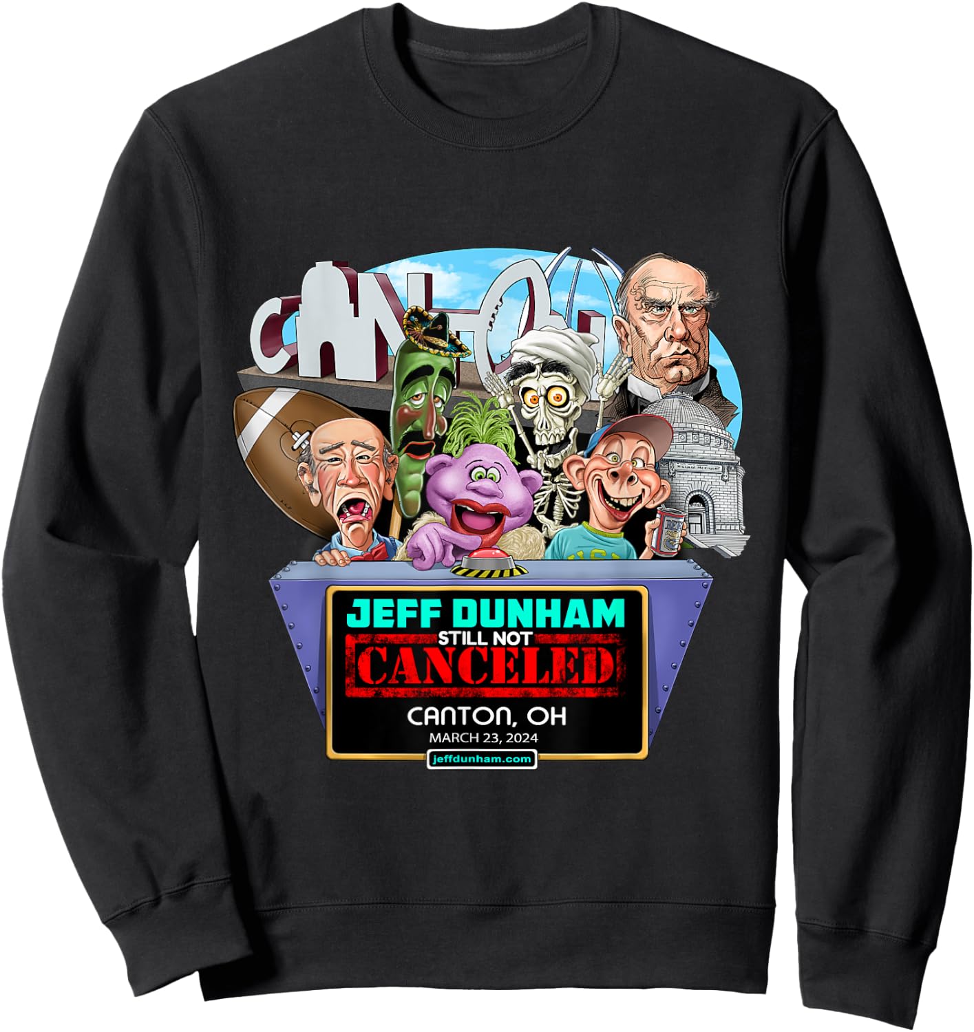 Jeff Dunham Canton, OH (2024) Sweatshirt - Sweatshirt | Black
