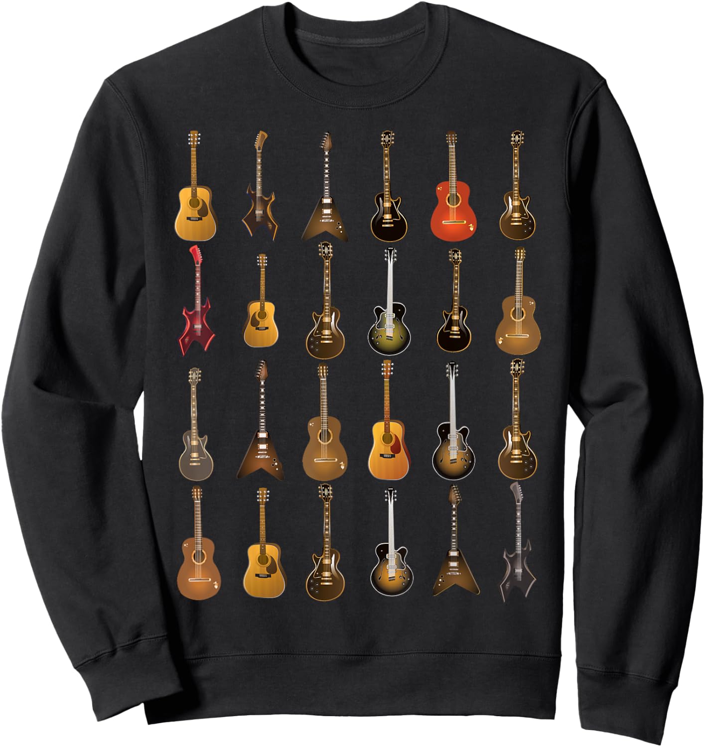 Funny Rock & Roll Guitars Cute Musical Instrument Gift Kids Sweatshirt - Sweatshirt | Black