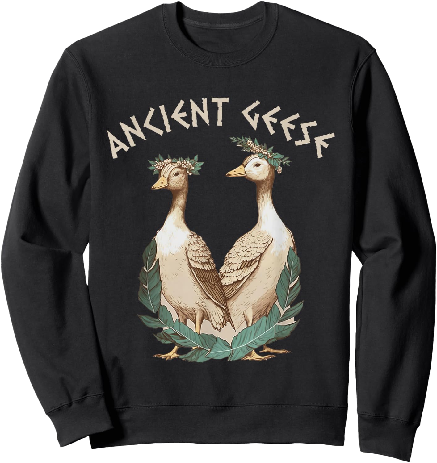 Ancient Greek Mythology Gods and Monsters | Ancient Geese Goose | Black Sweatshirt - Sweatshirt | Black