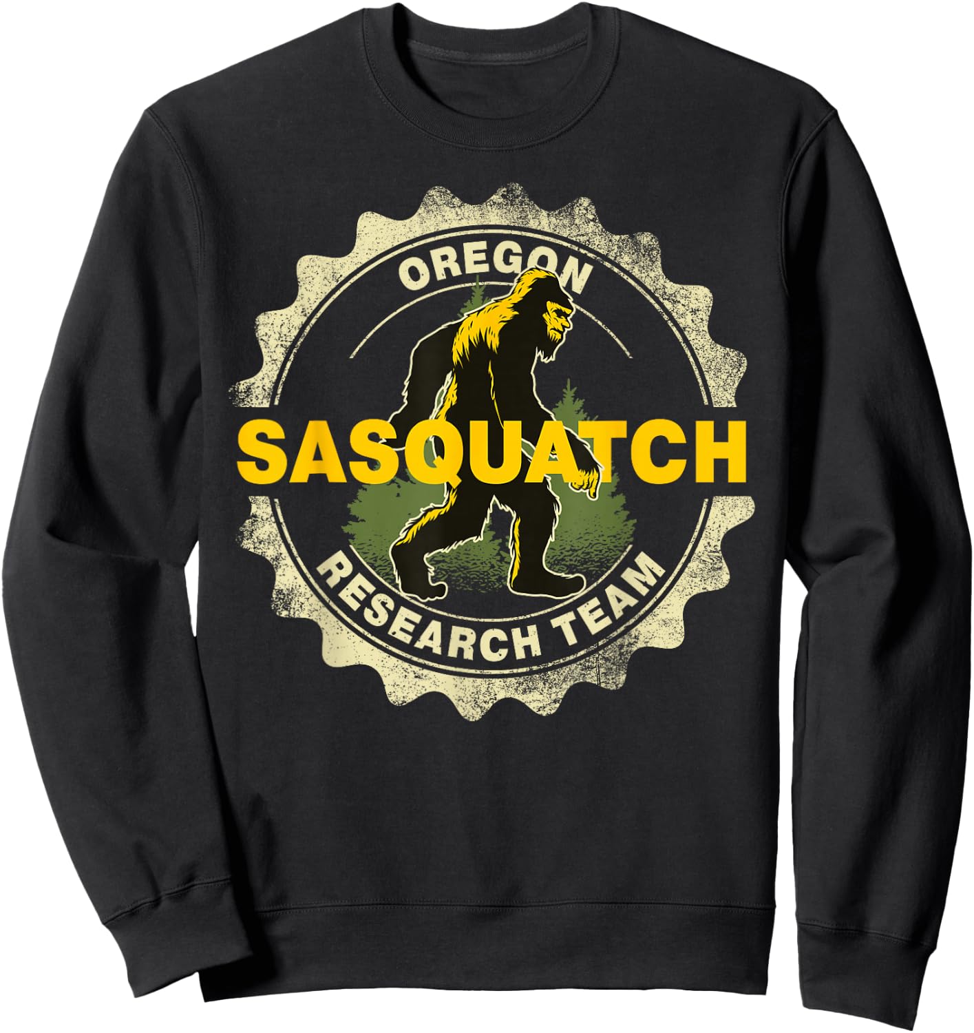 Oregon Sasquatch Research Team Bigfoot Believer Fan Sweatshirt - Sweatshirt | Black