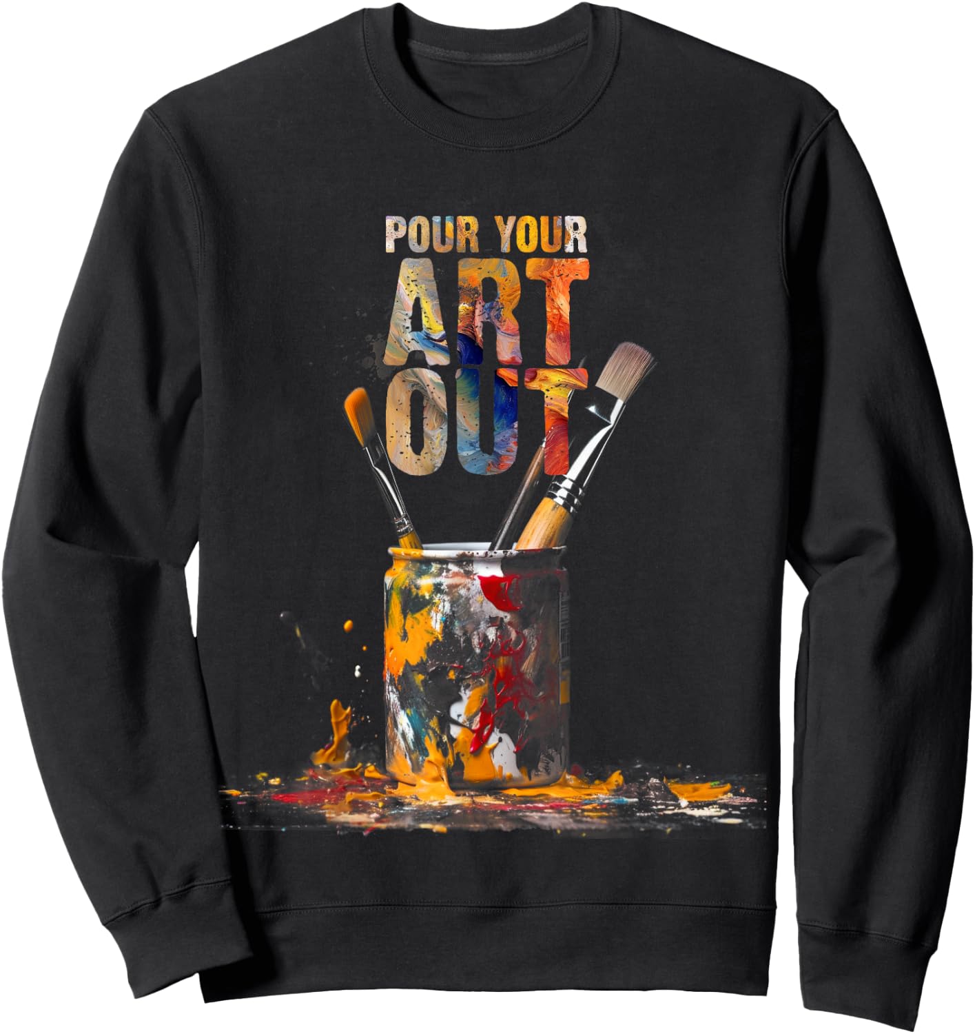 Vintage Cat Gift Store Artist Art Make Art Painter Teacher Artsy Gift Sweatshirt - Sweatshirt | Black