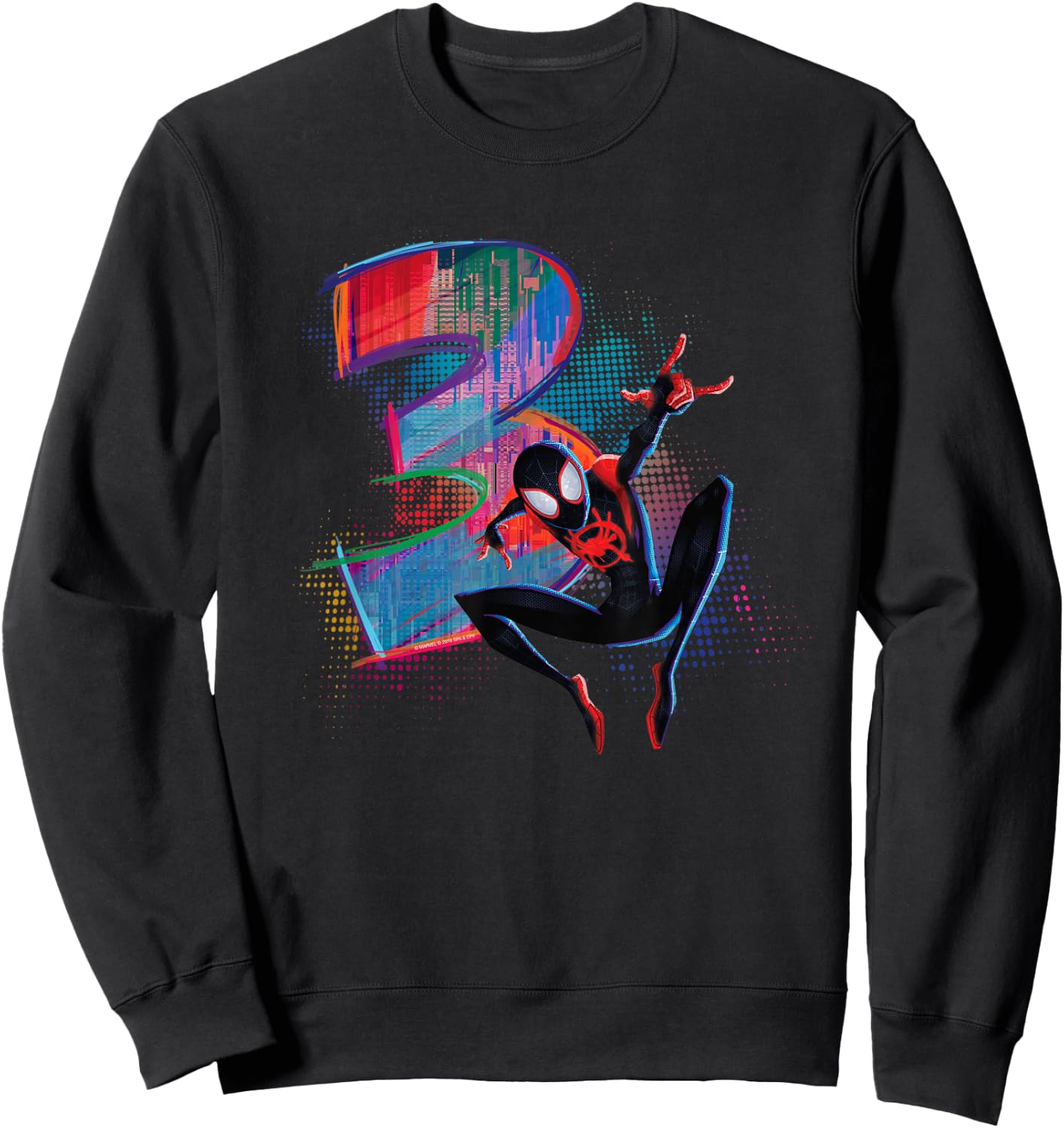 Marvel Spider-Man Miles Morales 3rd Birthday Graphic Small Sweatshirt - Sweatshirt | Black