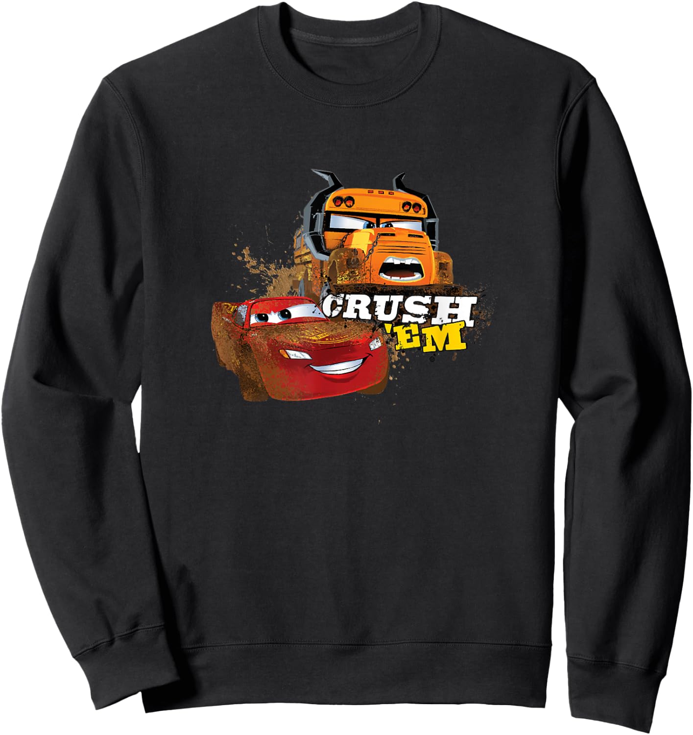 Disney Pixar Cars Crush 'Em Miss Fritter & McQueen Shot Sweatshirt - Sweatshirt | Black