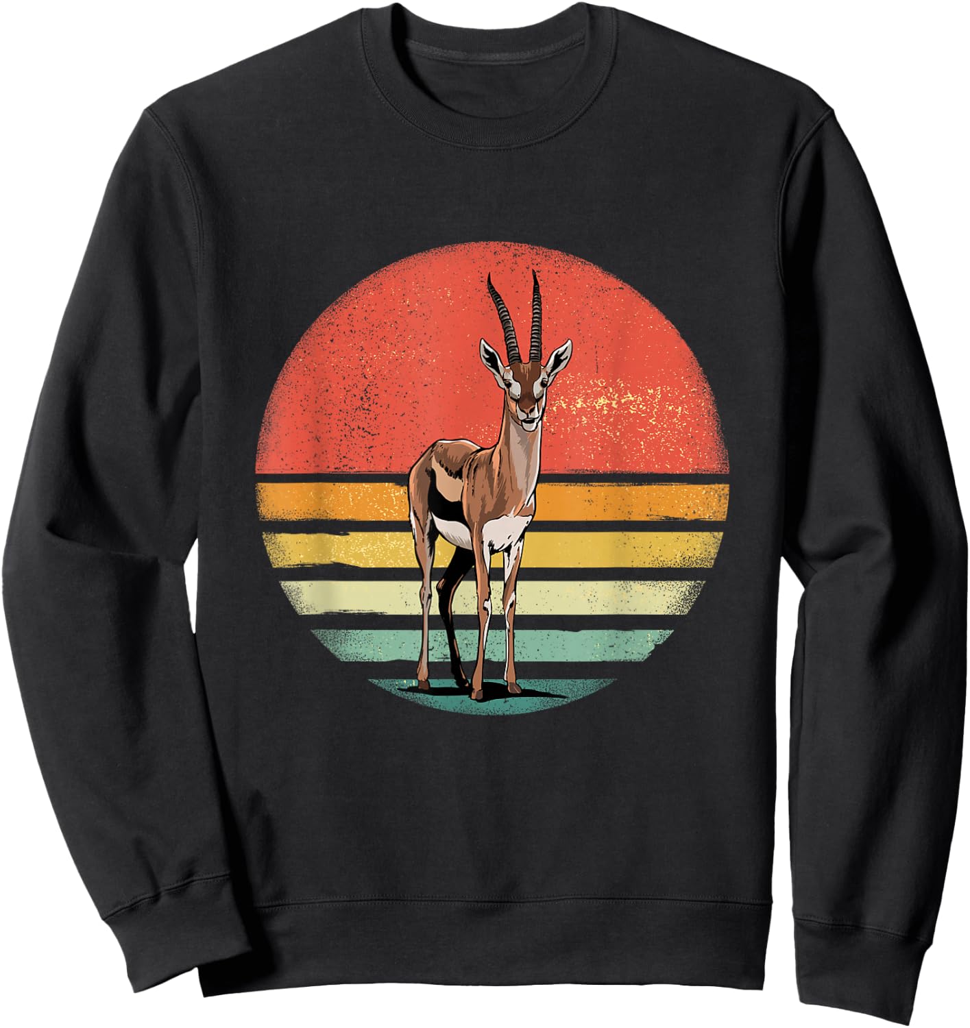 Retro Vintage Gazelle Animal - Gazelle Lover Sweatshirt - Sweatshirt | Black