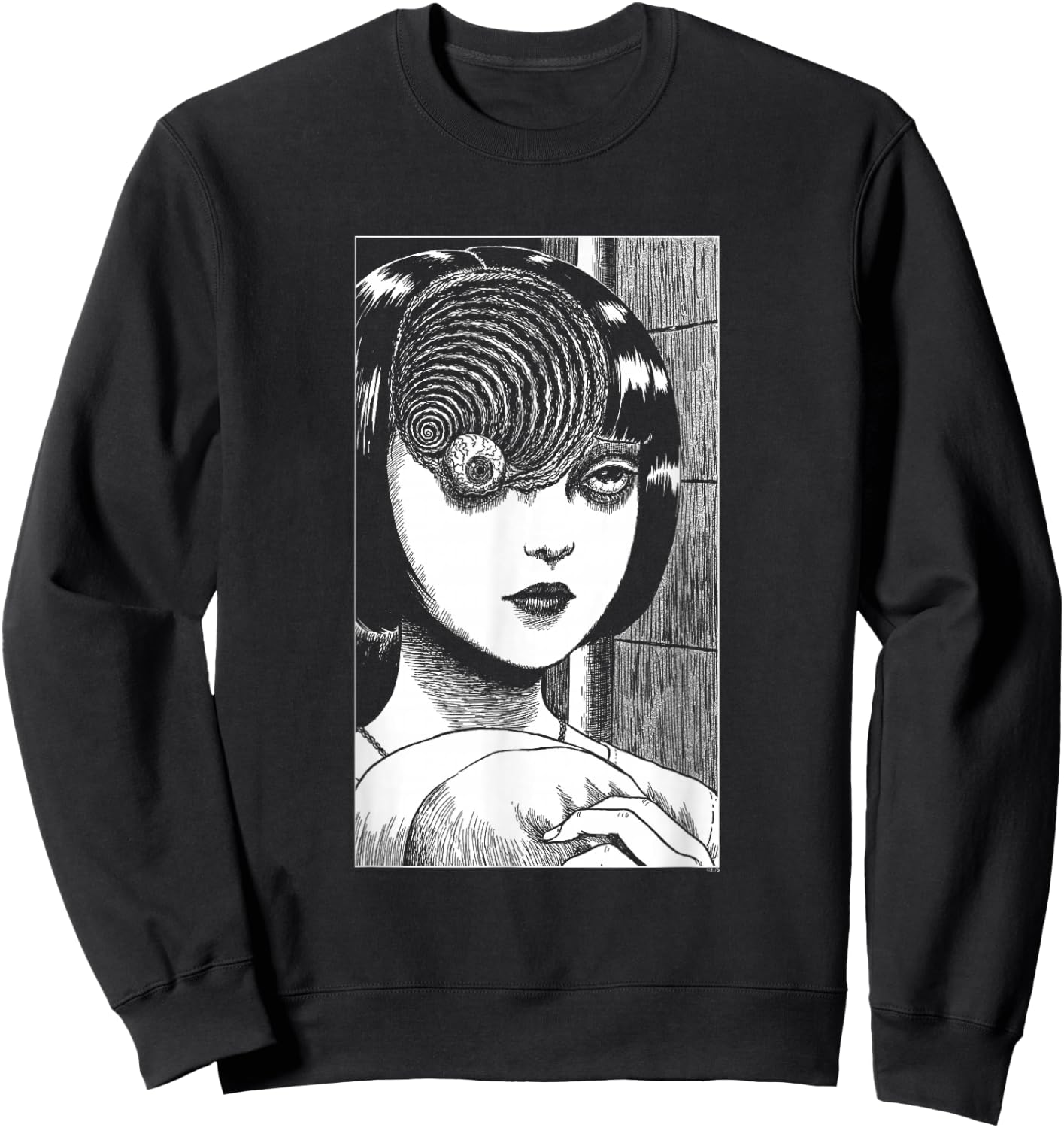 Uzumaki Scar Spiral Girl Sweatshirt - Sweatshirt | Black