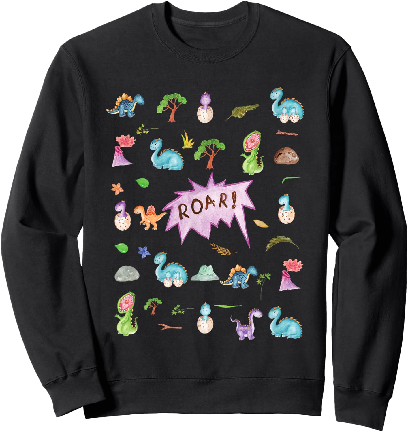 Dinosaur clip art Print for Adults ABDL AB/DL Ageplay DDLG Sweatshirt - Sweatshirt | Black