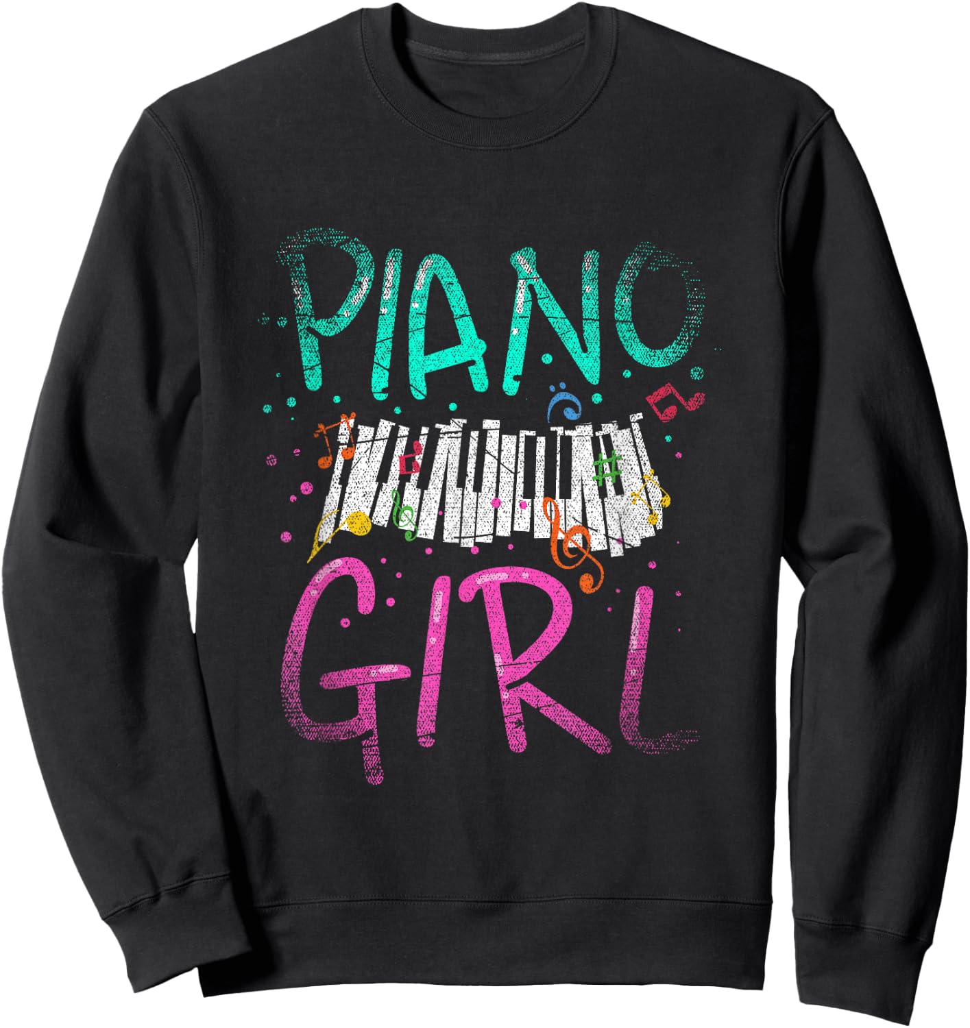 Piano Girl Piano Sweatshirt - Sweatshirt | Black