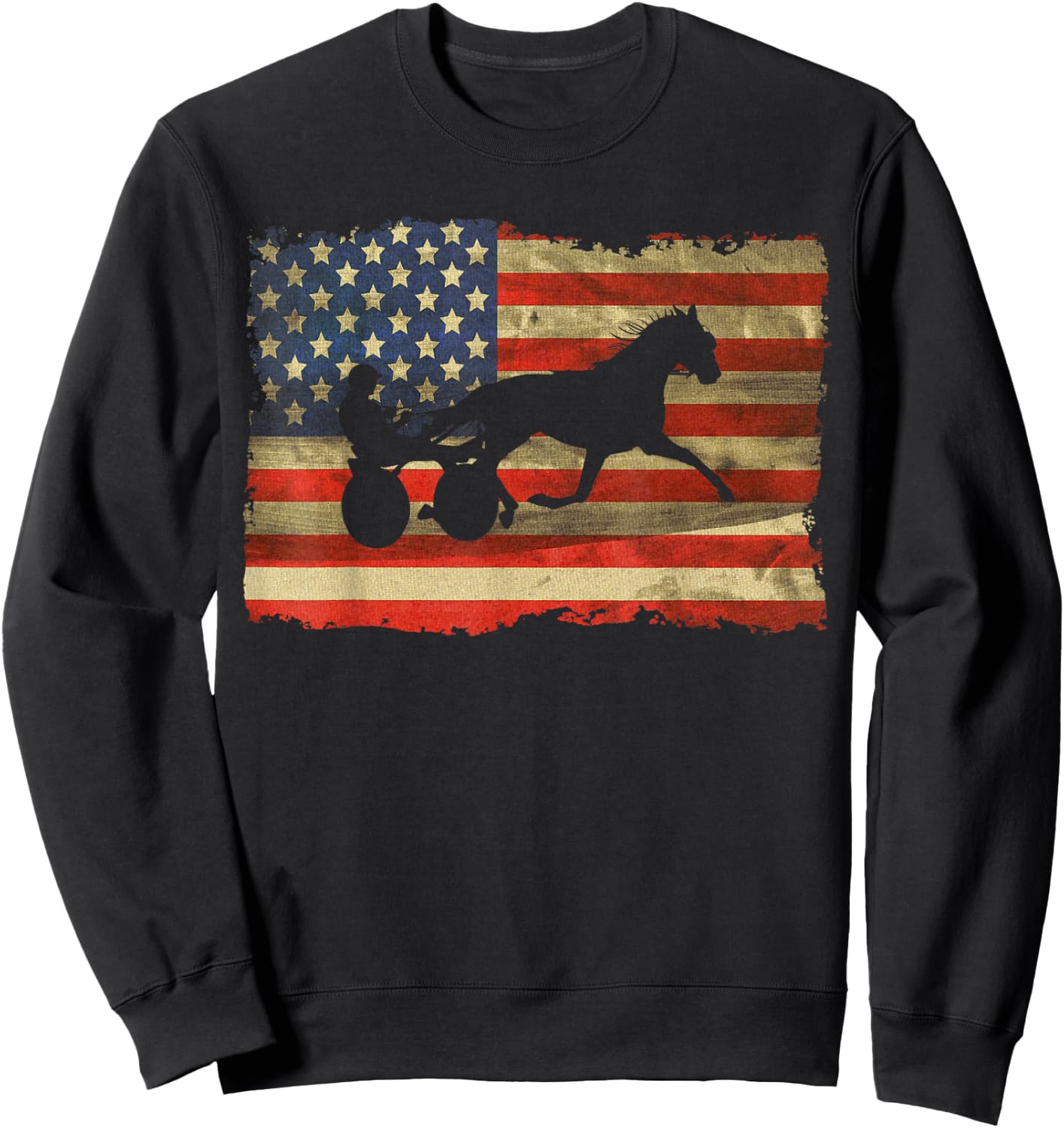 USA Harness Racing Love Equestrian Horse Racing I'd Rather Be at the Track Trotter Sweatshirt - Sweatshirt | Black