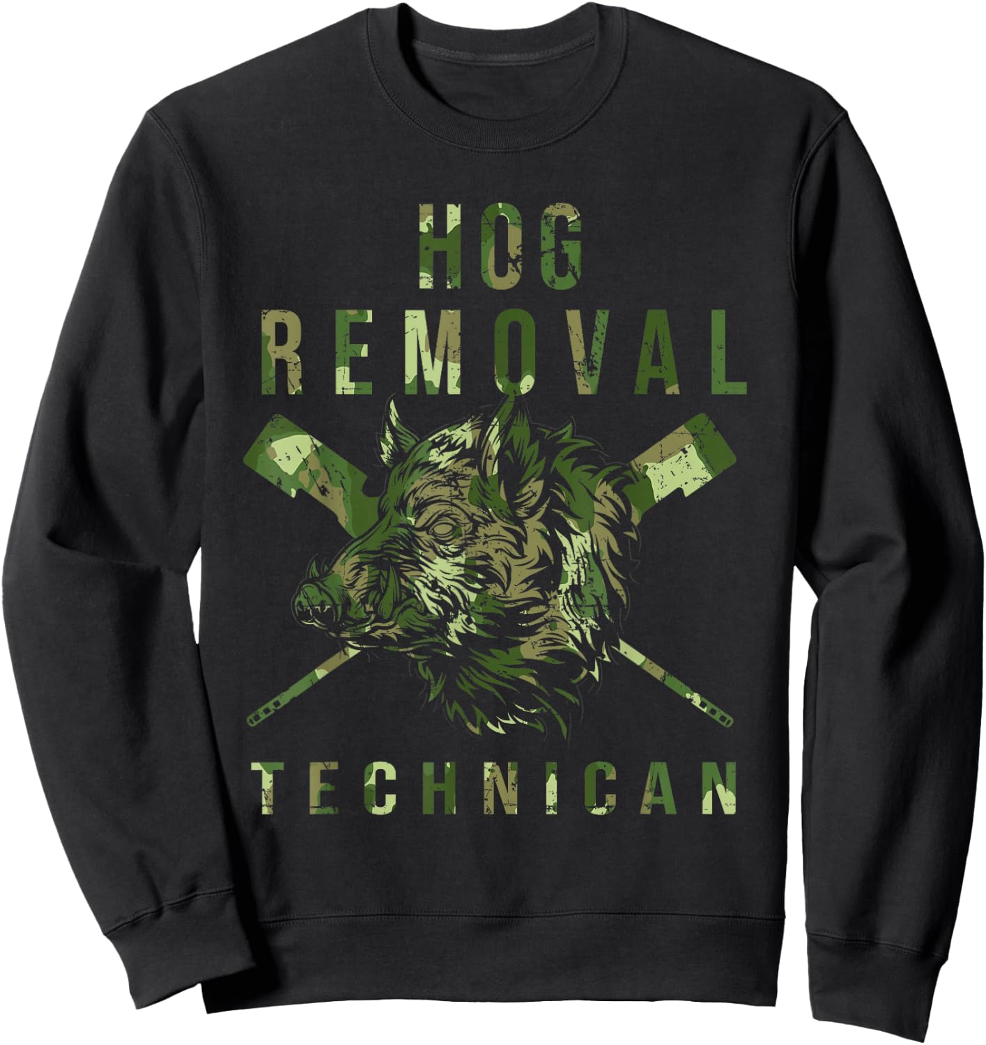 Hog Removal Hunting Pig Boar Hunter Sweatshirt - Sweatshirt | Black