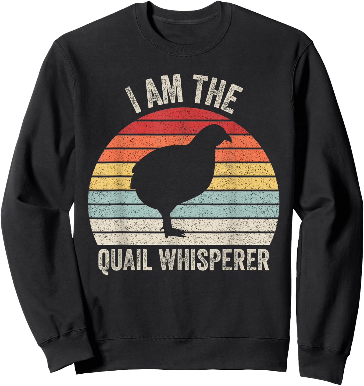 Catch Some Rays Vintage Retro I Am The Quail Whisperer Black Women's Medium Adult Classic Fit Polyester Short Sleeve Sweatshirt - Sweatshirt | Black