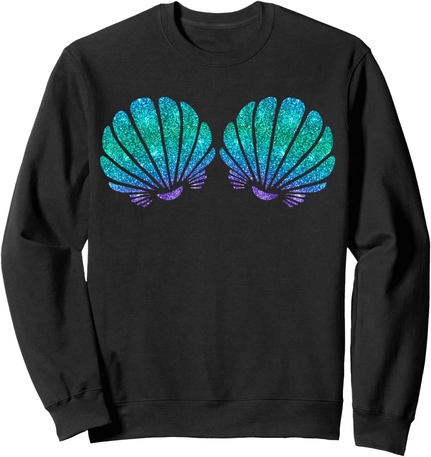 Mermaid Sea Shell Bra Costume Sweatshirt - Sweatshirt | Black
