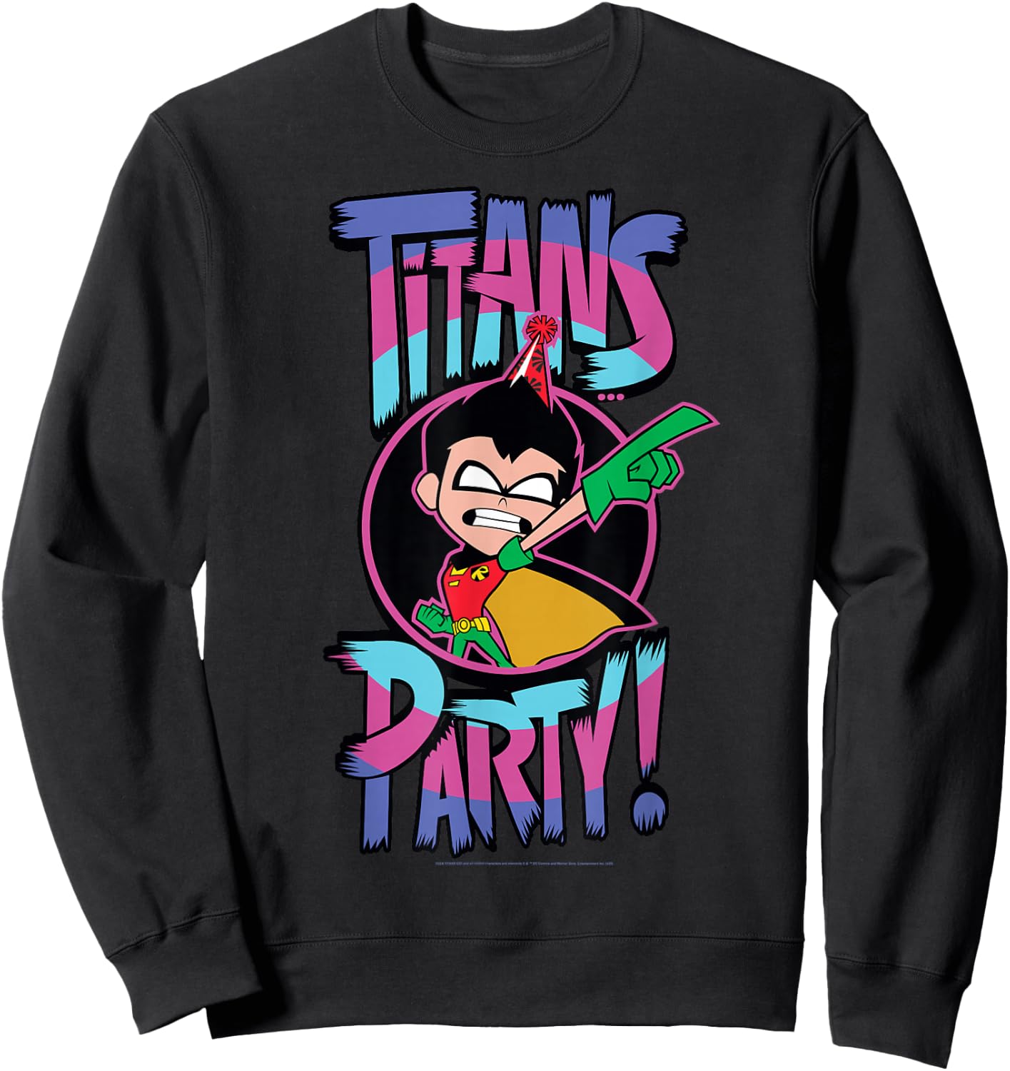 DC Comics Teen Titans Go! Robin Titans Party Sweatshirt - Sweatshirt | Black