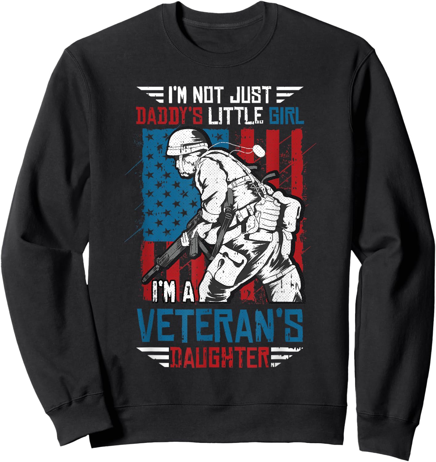 Veteran Daughter Month Of The Military Child Army Kids Sweatshirt - Sweatshirt | Black