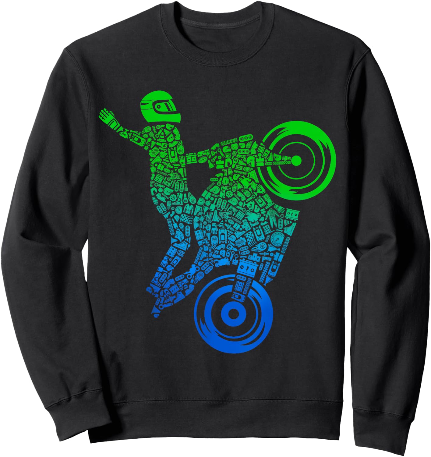 Sportbike Motorcycle Rider Stunt Sports Bike Motorcycle Sweatshirt - Sweatshirt | Black