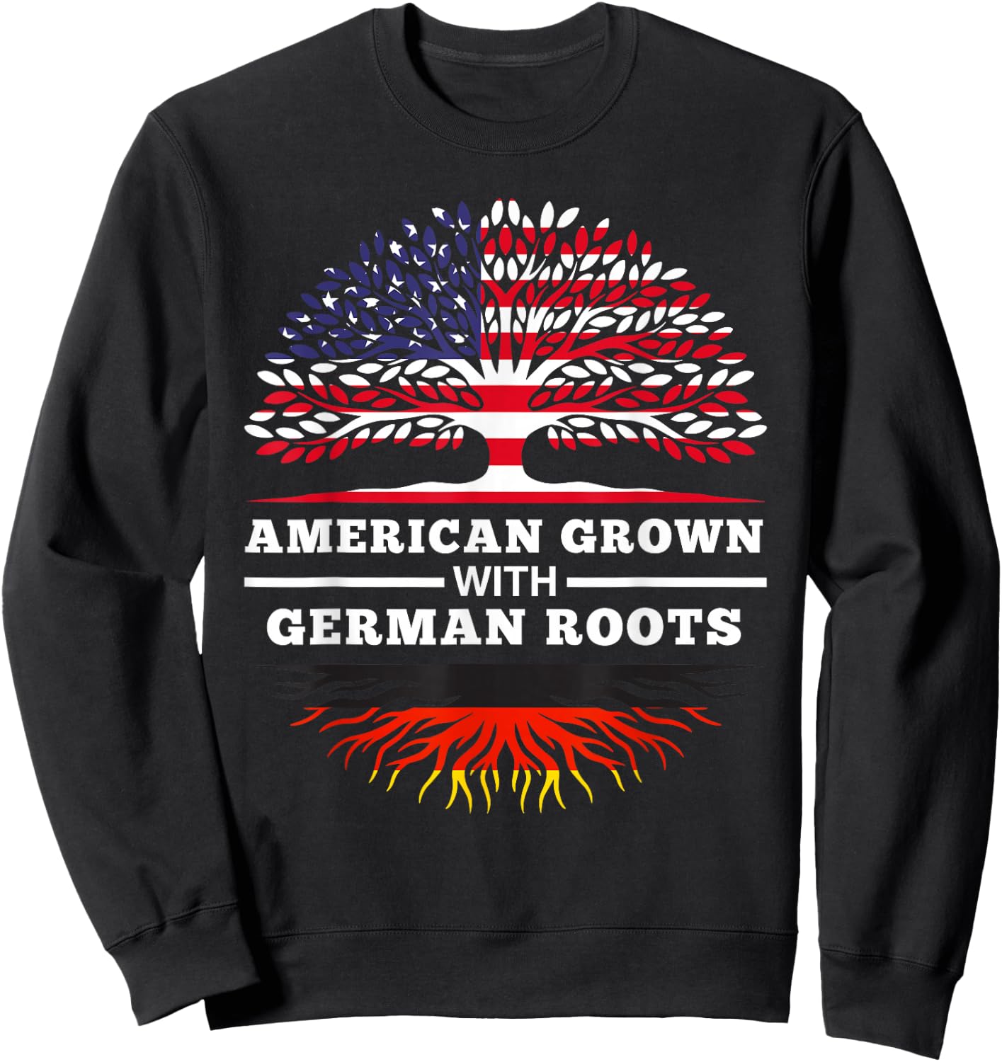 American Grown with German Roots Family Heritage Germany Small Sweatshirt - Sweatshirt | Black