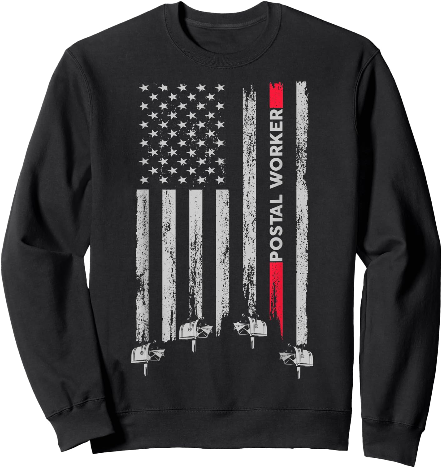 Postal Worker Vintage USA American Flag US Postal Sweatshirt - Sweatshirt | Black