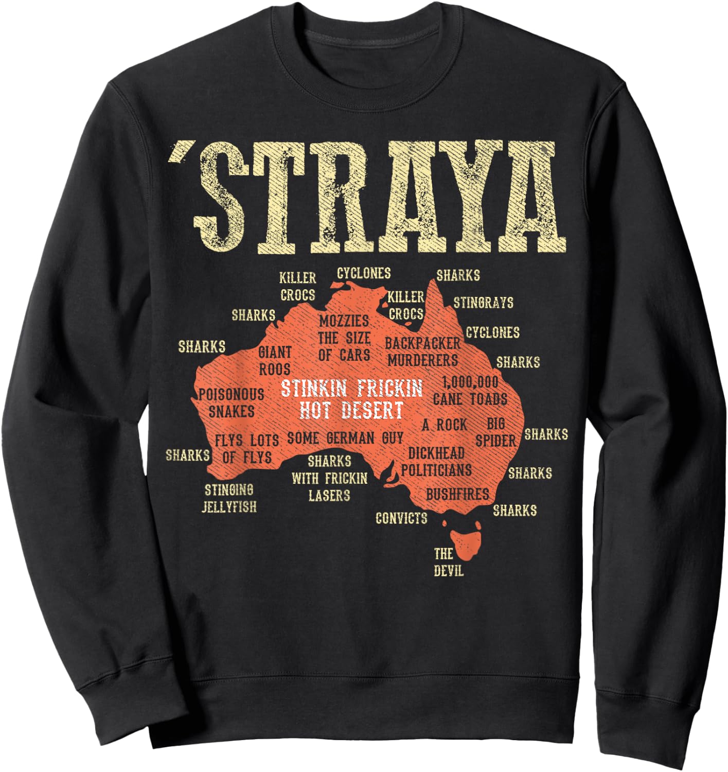 Australia Shirt - Aussie Day Straya Map G'day Mate Outback Sweatshirt - Sweatshirt | Black