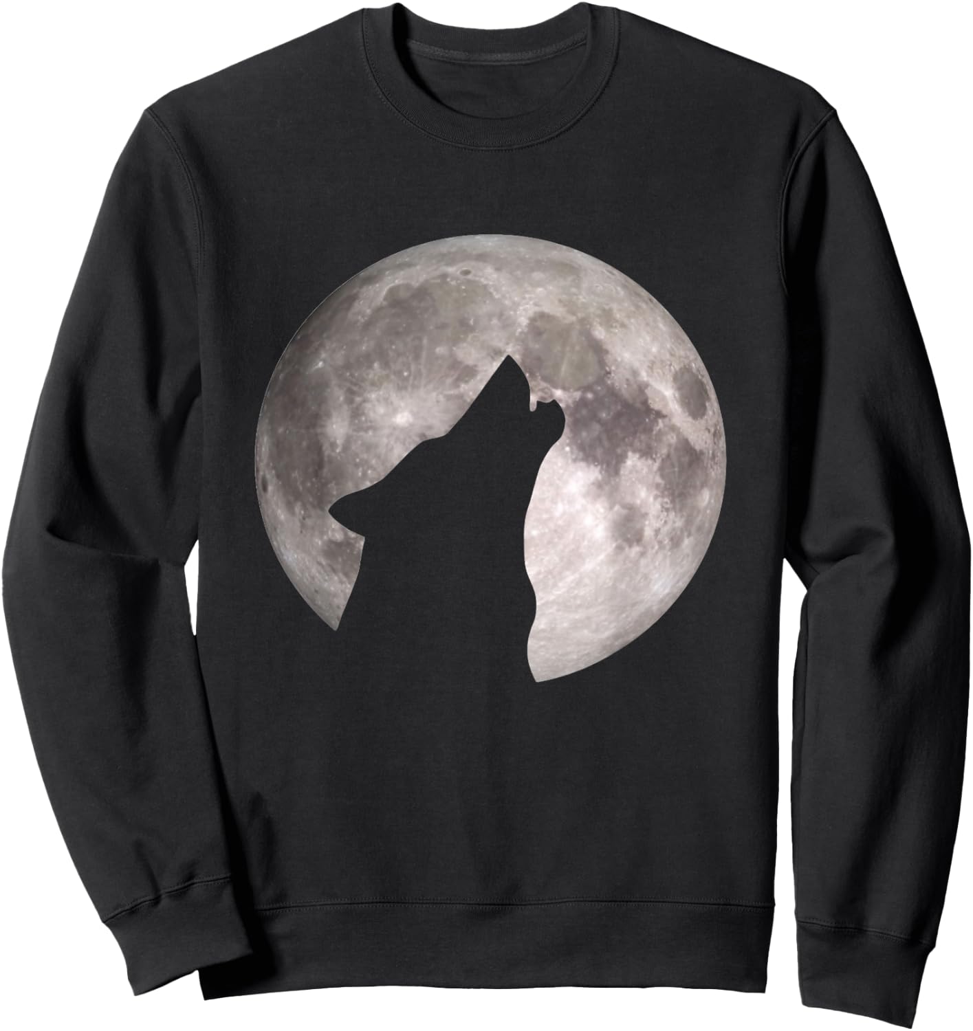 Wolf Howls At The Moon Sweatshirt - Sweatshirt | Black