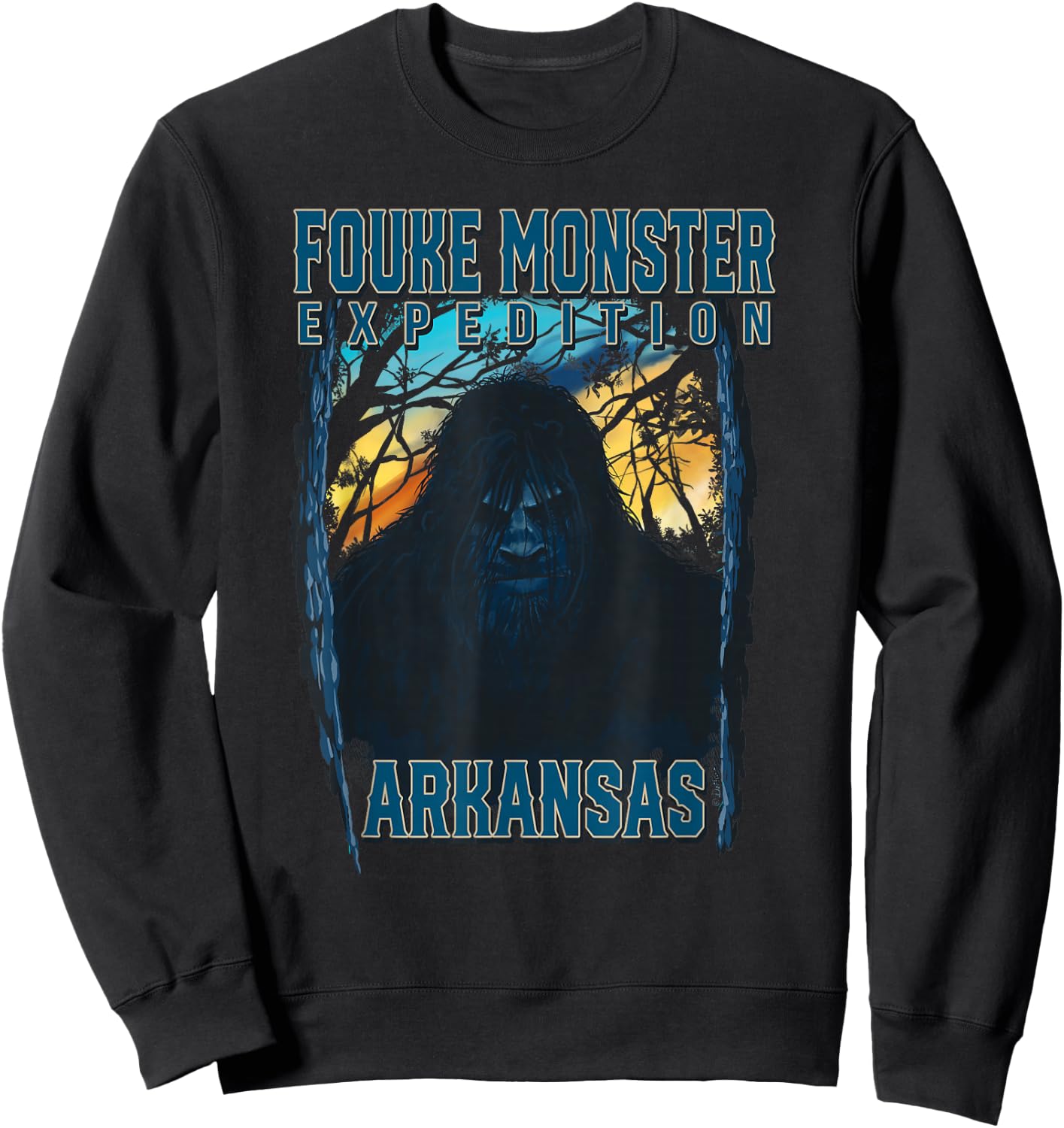 Fouke Monster Expedition Arkansas Boggy Creek Monster Sweatshirt - Sweatshirt | Black