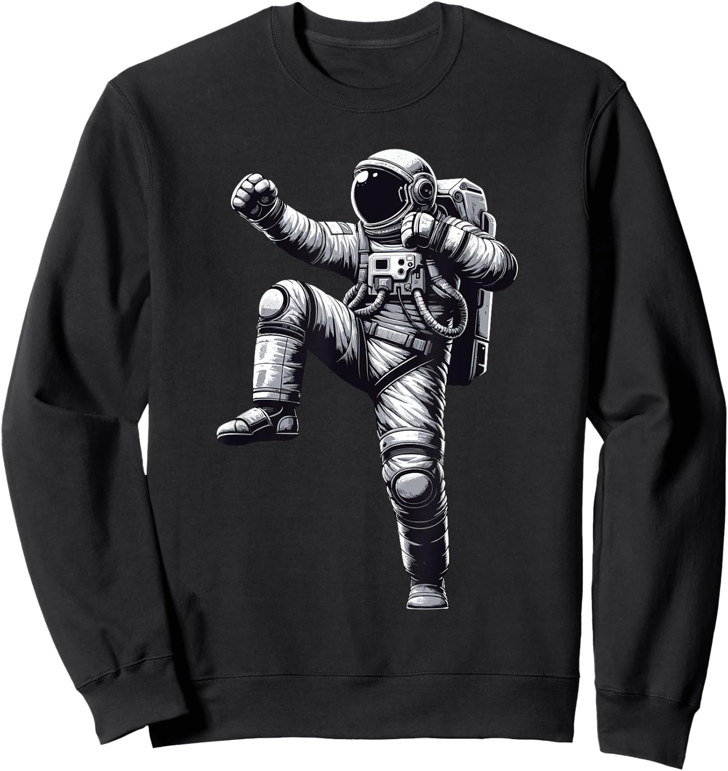 Muay Thai Astronaut | Kickboxing, Karate, Thai Boxing Sweatshirt - Sweatshirt | Black