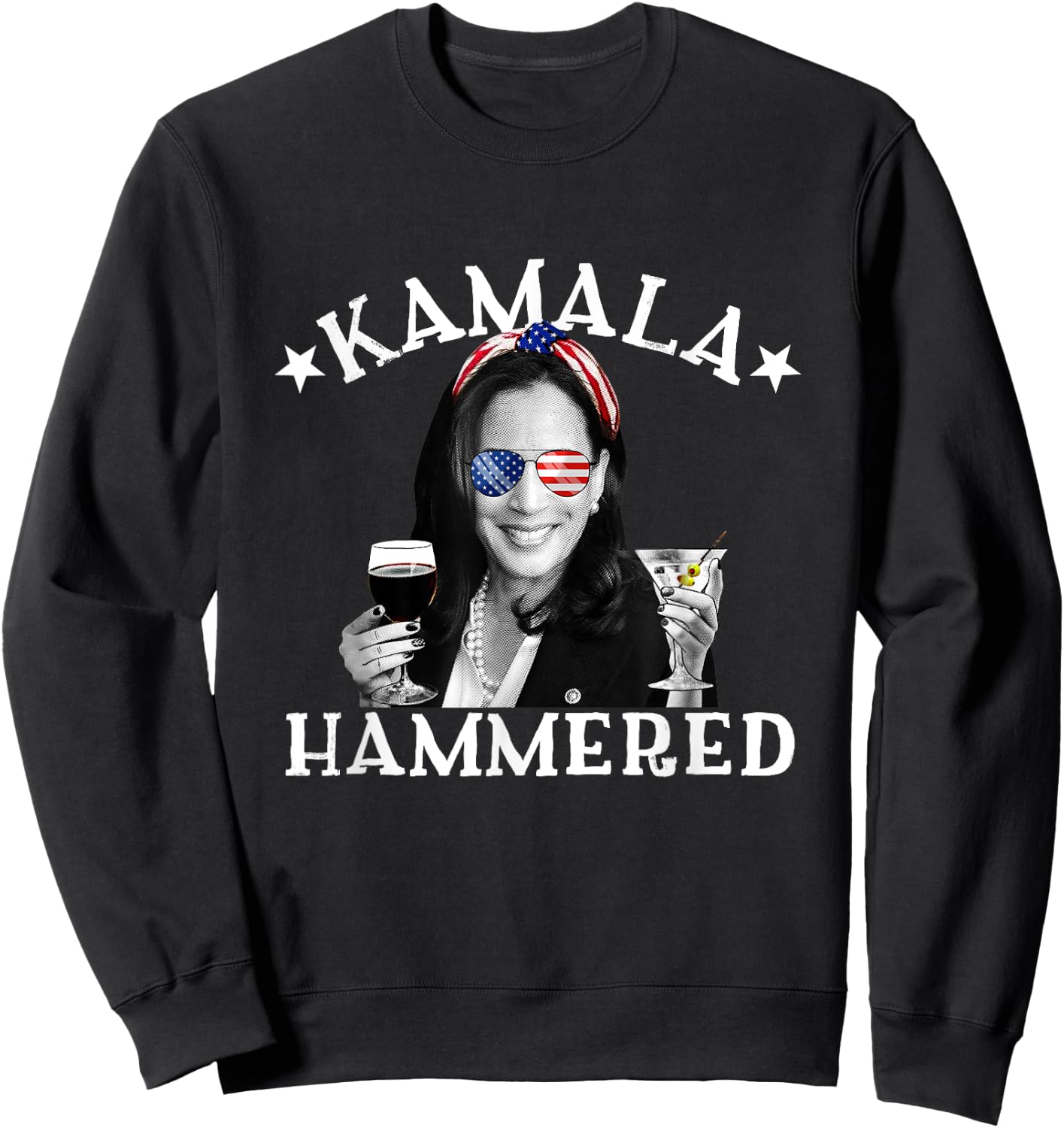 Kamala Hammered 4th Of July Drinking Vice President Harris Men Sweatshirt - Sweatshirt | Black