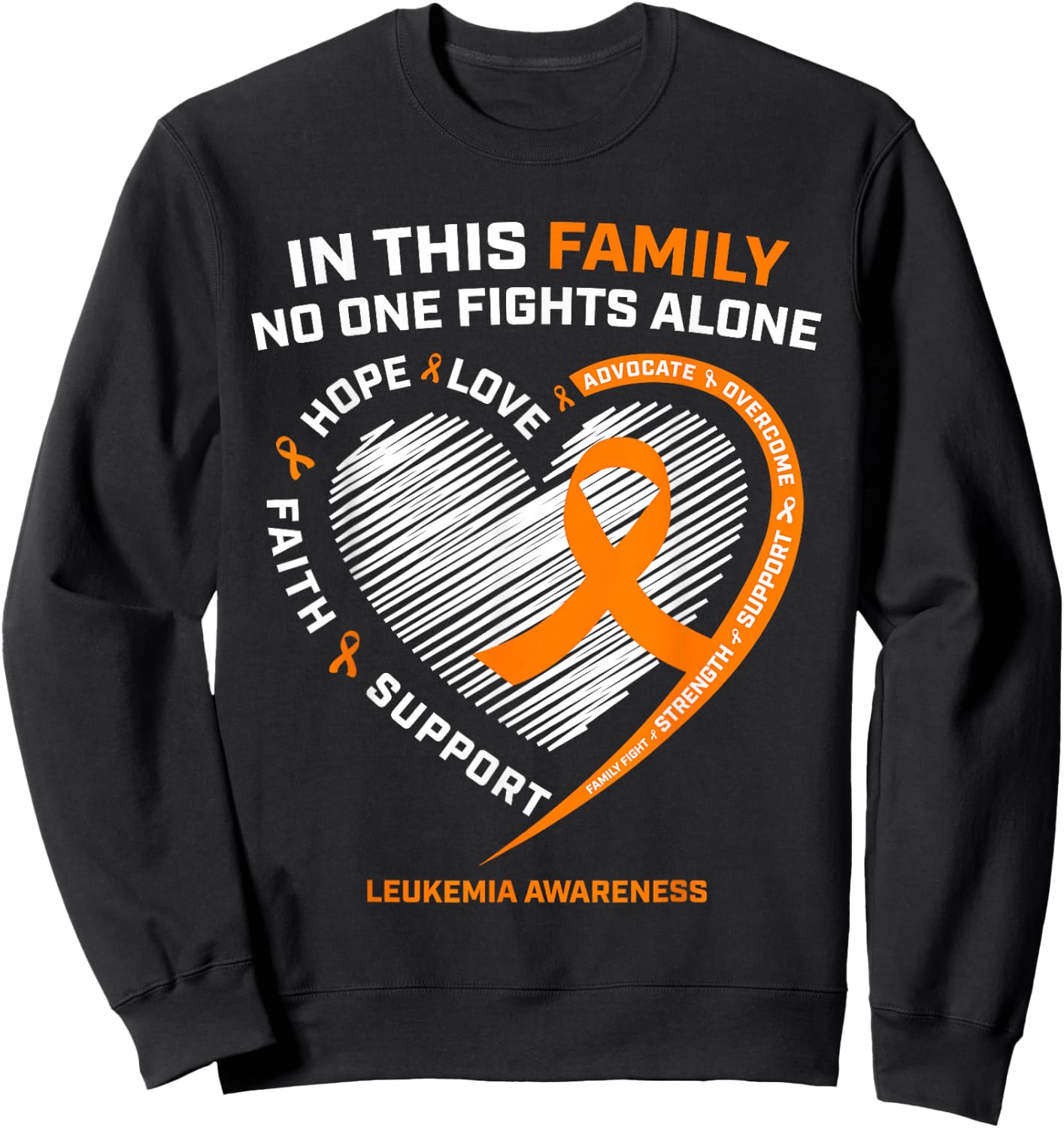 Family Fight Leukemia Awareness Products Gift Men Women Kids Sweatshirt - Sweatshirt | Black