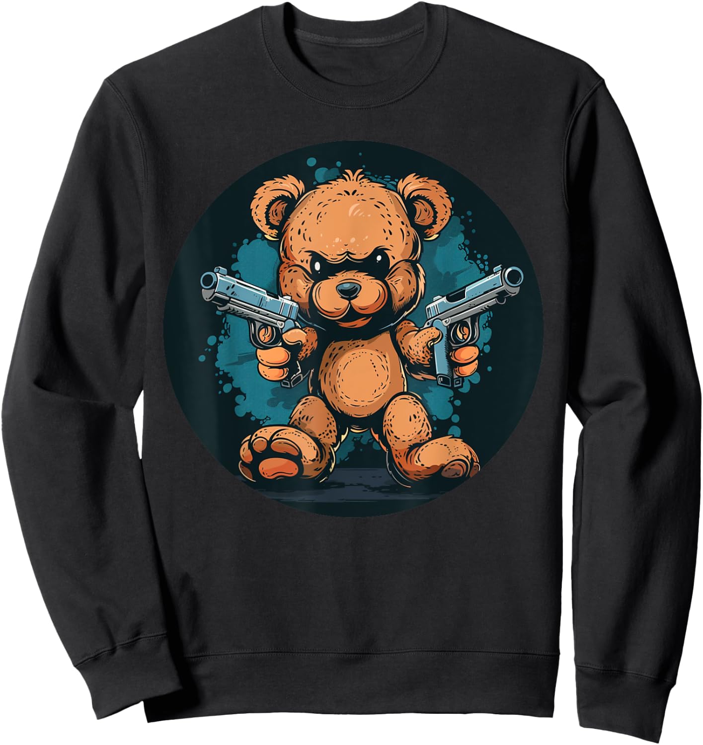 Funny akimbo Bear for Teddy and guns Lovers Sweatshirt - Sweatshirt | Black