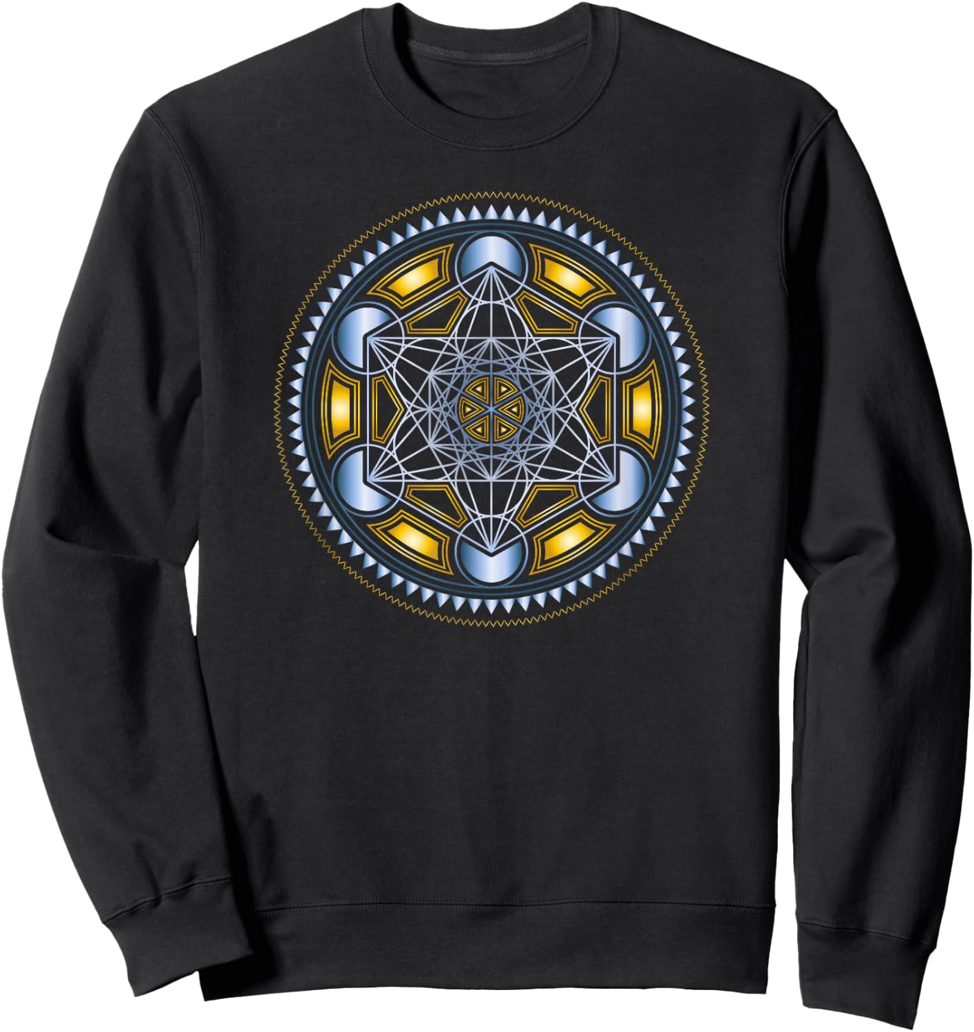 Metatronscube, Sacred Geometry, Yoga, Spiritual Symbol, 4D Sweatshirt - Sweatshirt | Black
