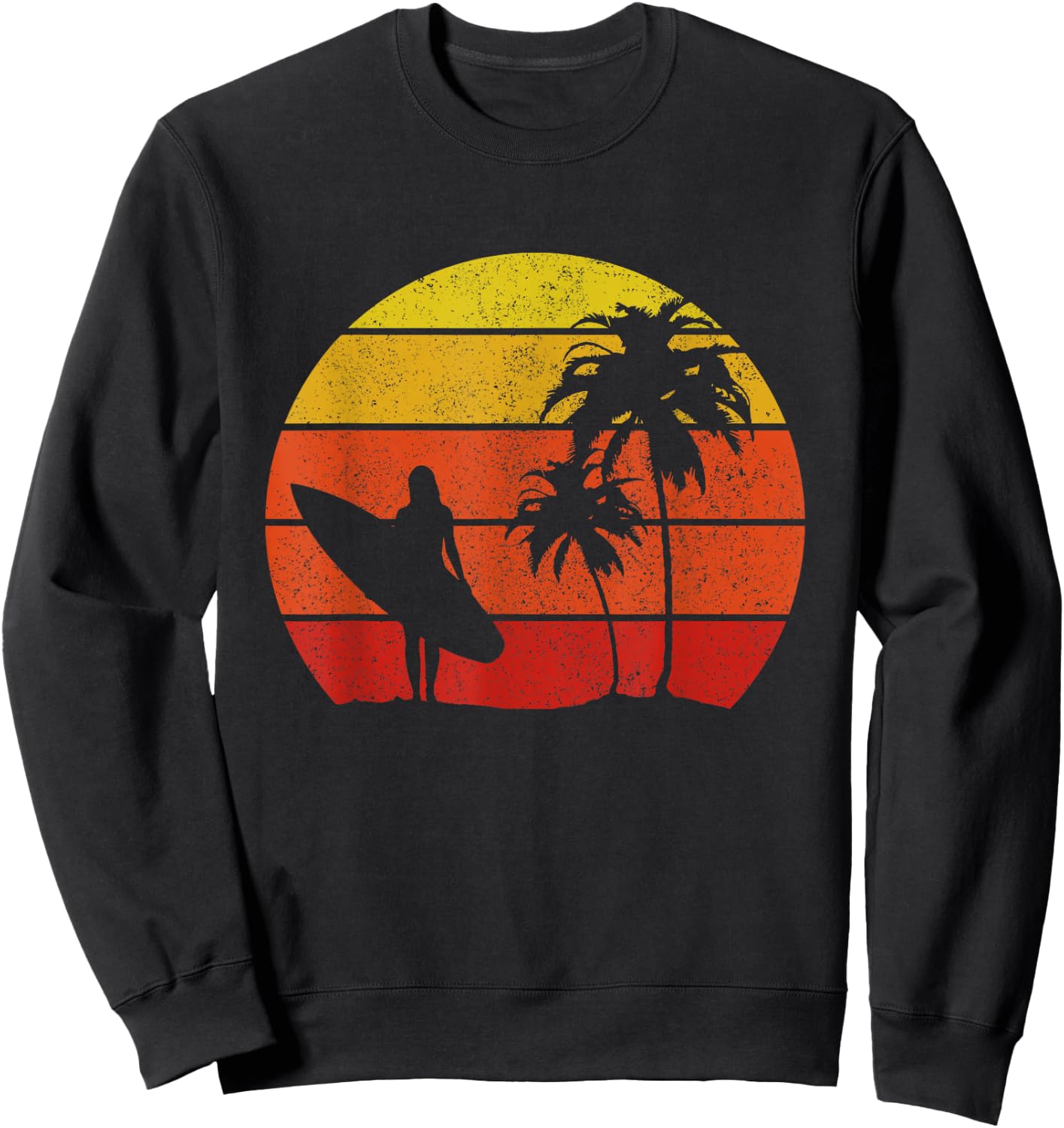 Surfer Vintage Surf Beach Surfing Surfing Surfing Gift Sweatshirt - Sweatshirt | Black