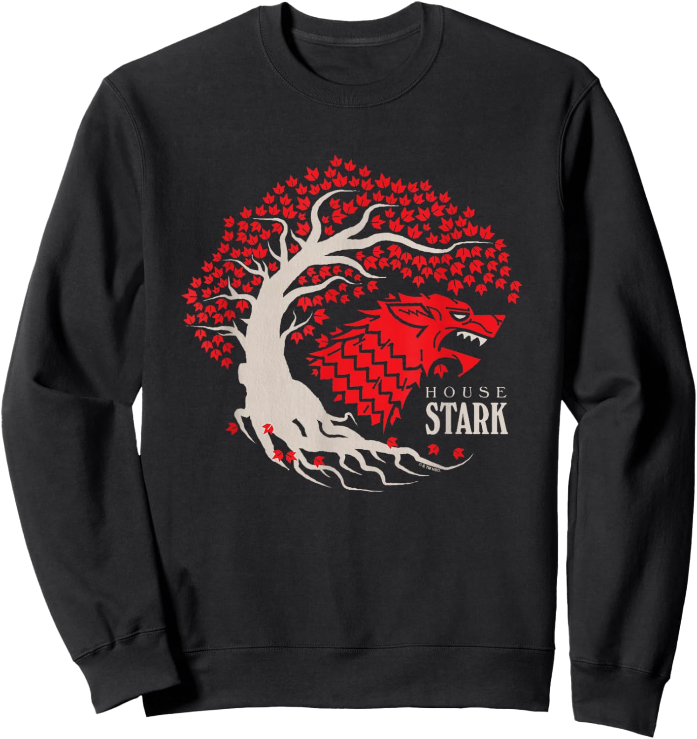 Game Of Thrones Iconic House Stark Epic Wolf Big Chest Logo Sweatshirt - Sweatshirt | Black