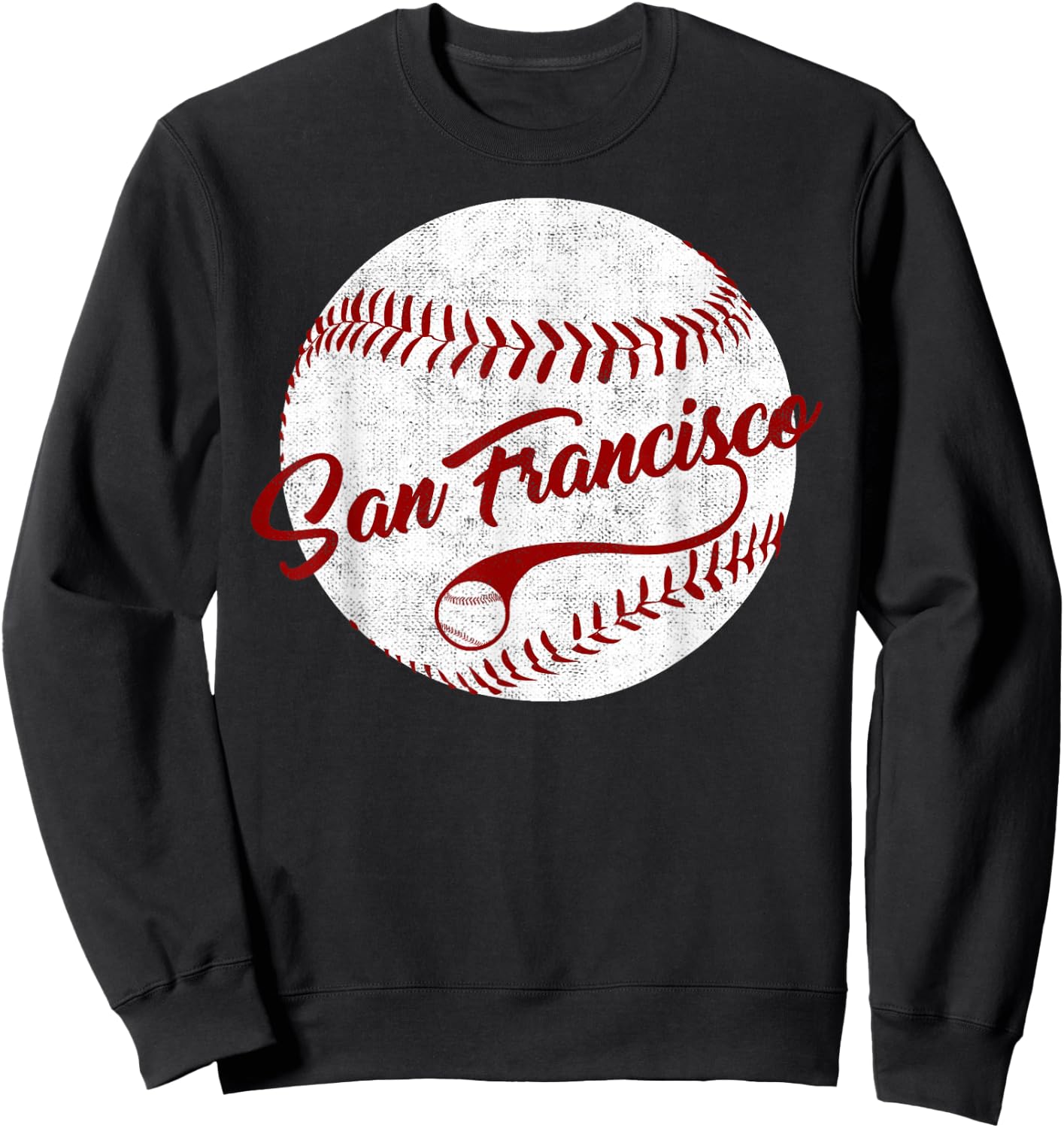 Baseball San Francisco Vintage Giant Ball, National Pastime Sweatshirt - Sweatshirt | Black
