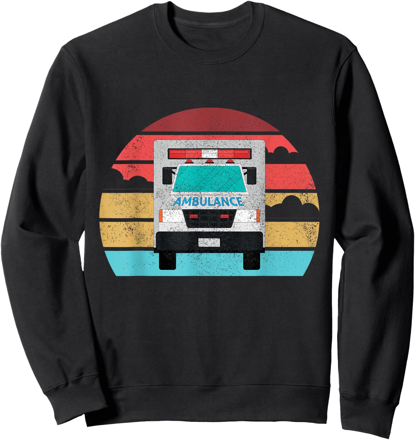 Ambulance Truck Birthday EMT for Boys Girls Toddlers Sweatshirt - Sweatshirt | Black