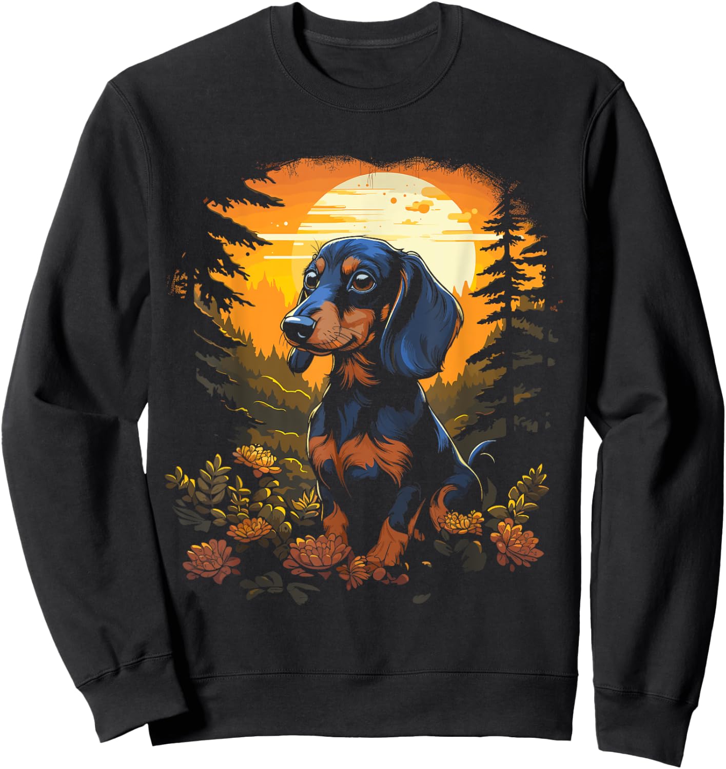 Dachshund in the Forest for Nature Enthusiasts Sweatshirt - Sweatshirt | Black
