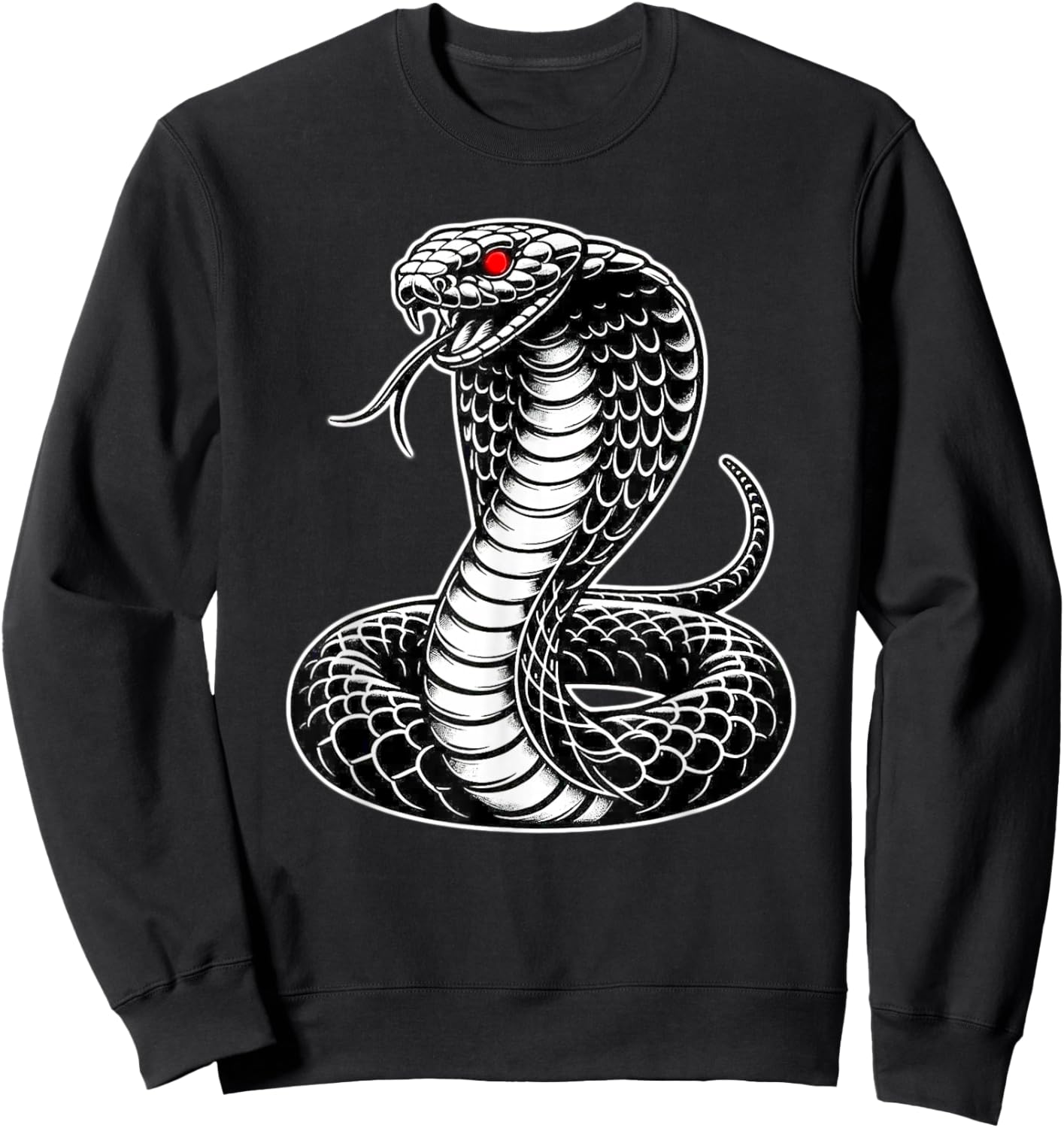 King Cobra Snake x Snake Serpent Cobra Blackwork Sweatshirt - Sweatshirt | Black