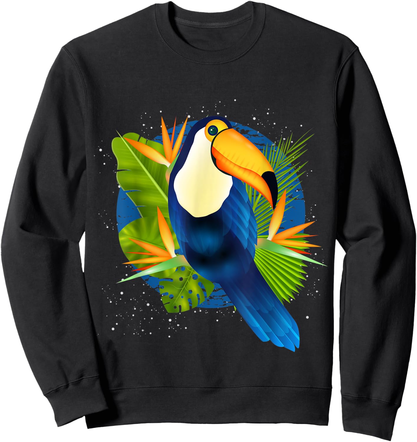 Tropical Nature Tree Leaves Toucan Sweatshirt - Sweatshirt | Black